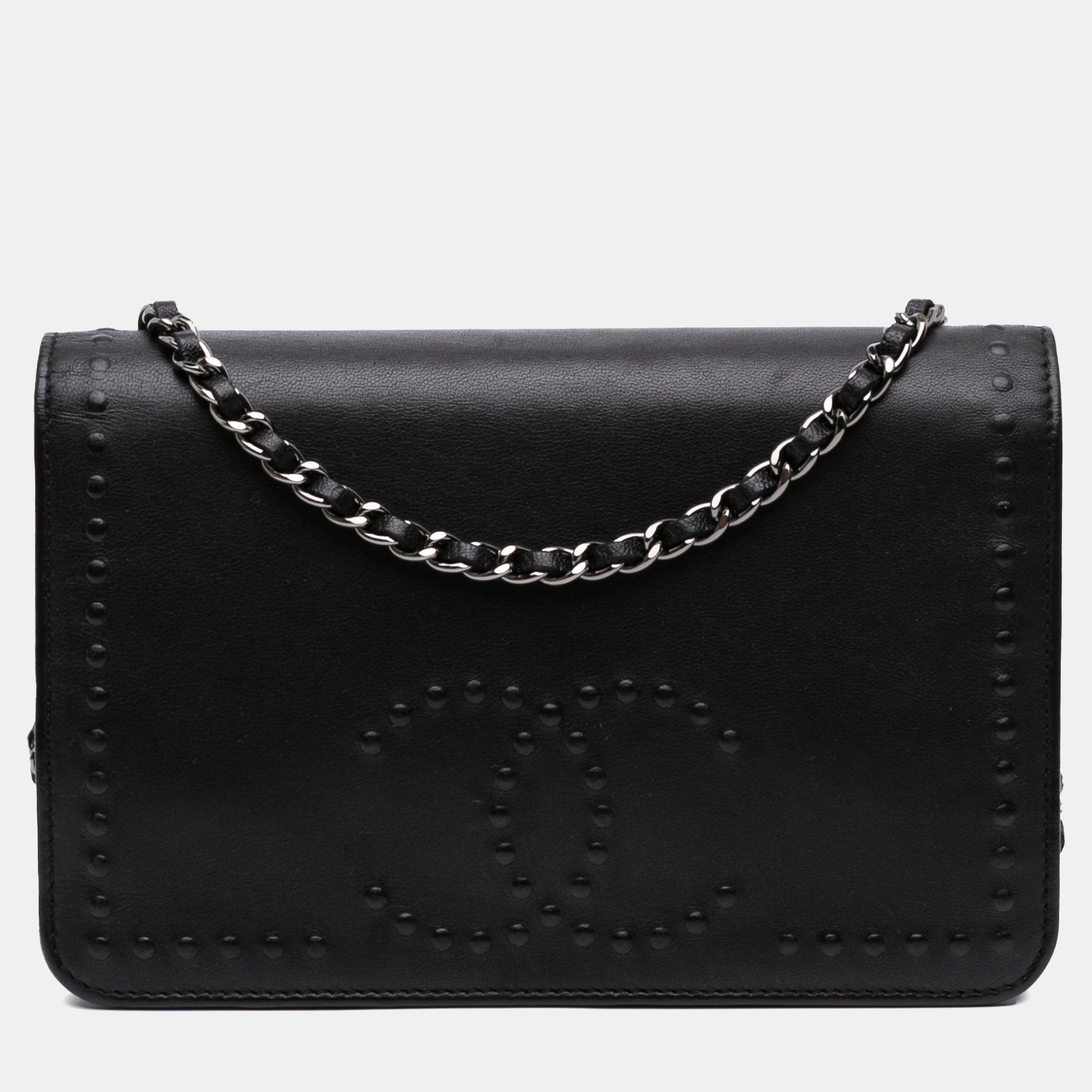 

Chanel Black CC Embossed Lambskin Wallet On Chain