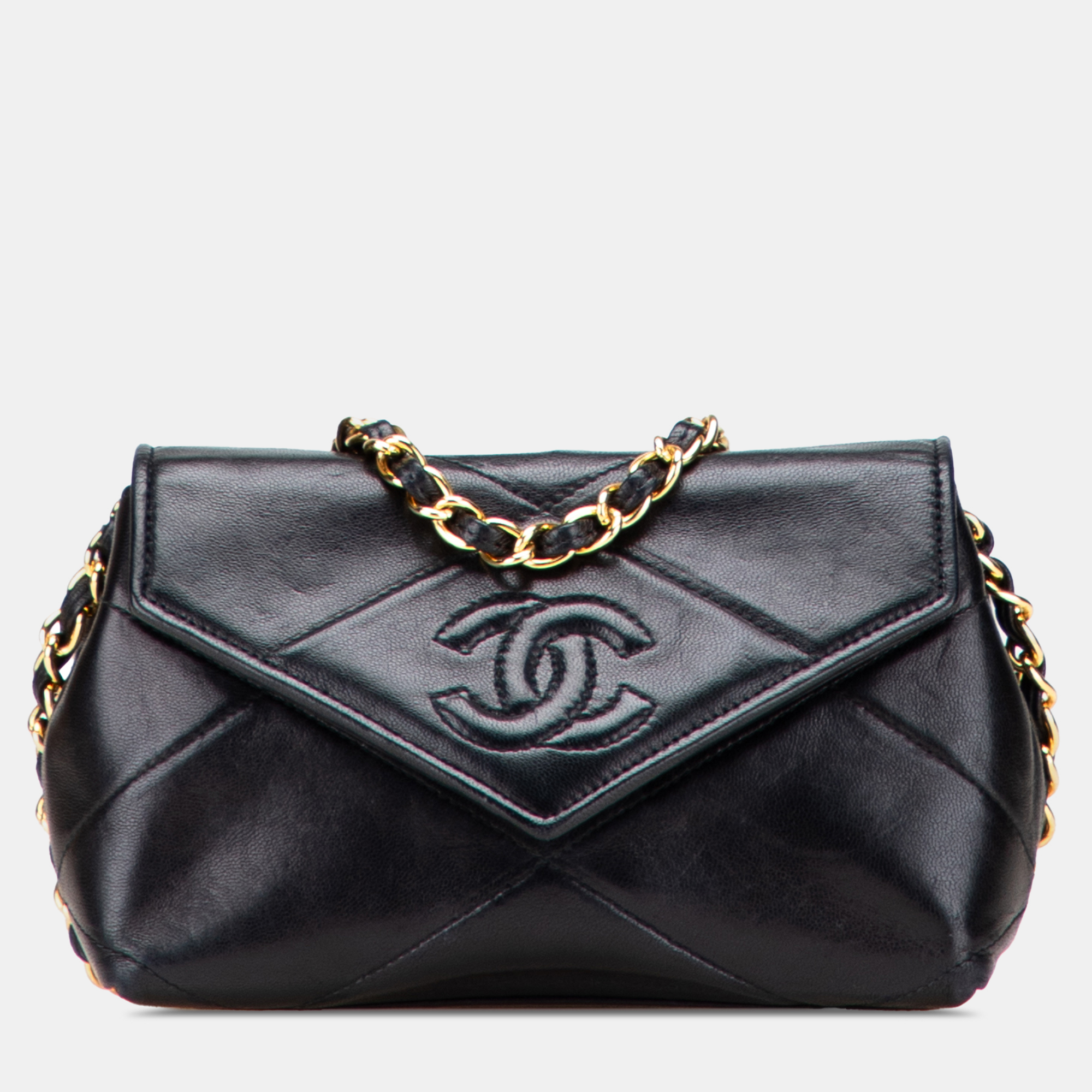 Pre-owned Chanel Black Mini Cc Quilted Lambskin Single Flap