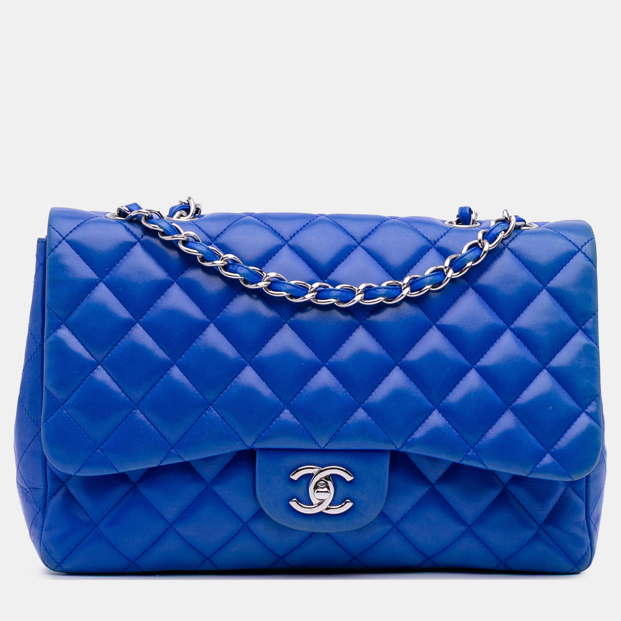 

Chanel Blue Jumbo Classic Lambskin Single Flap