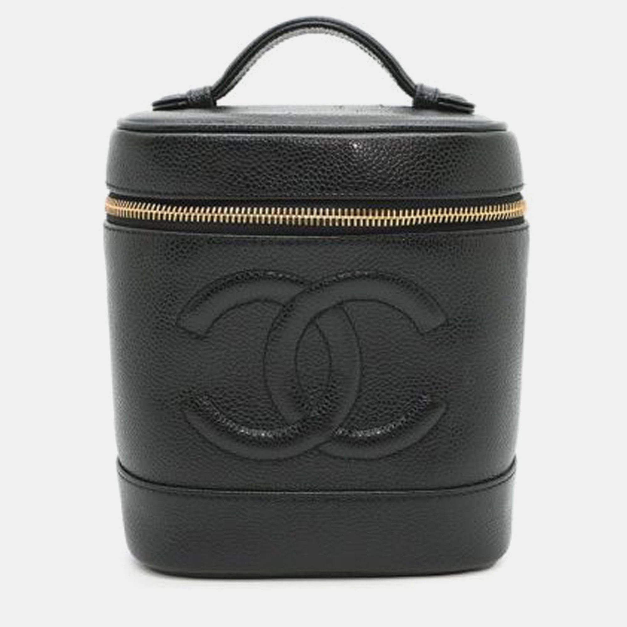 

Chanel Black CC Caviar Vanity Bag