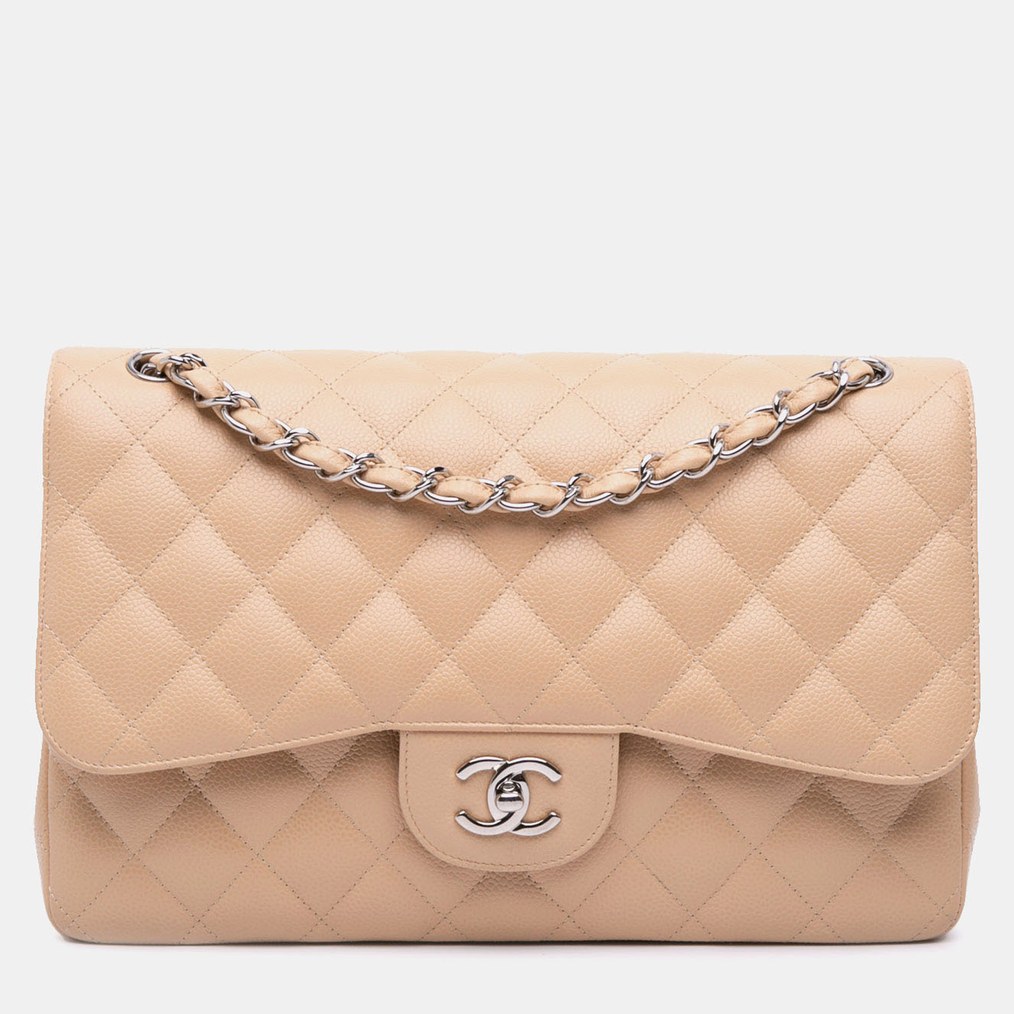 

Chanel Brown Jumbo Classic Caviar Double Flap Bag