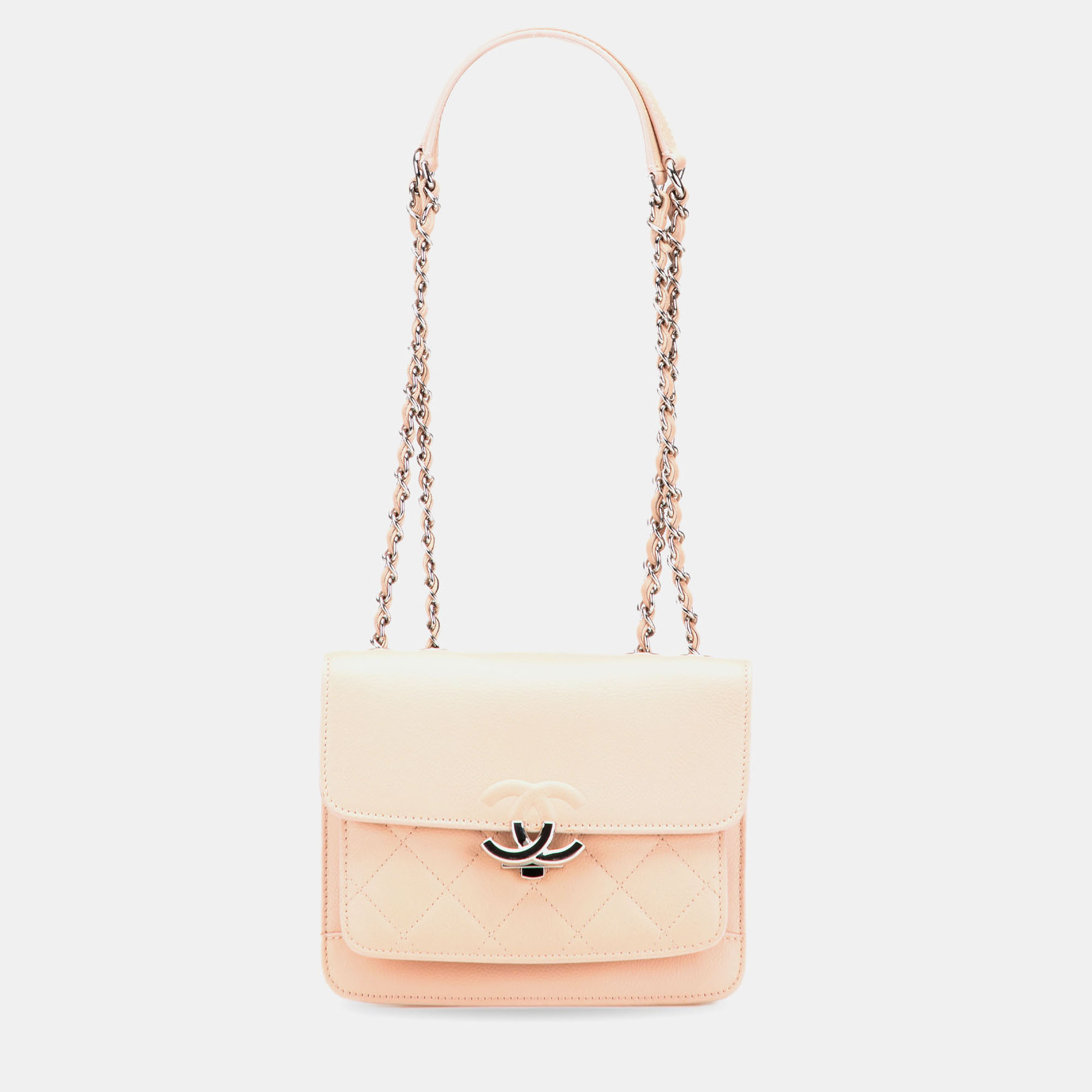 

Chanel Pink Mini Quilted Caviar CC Box Flap Bag