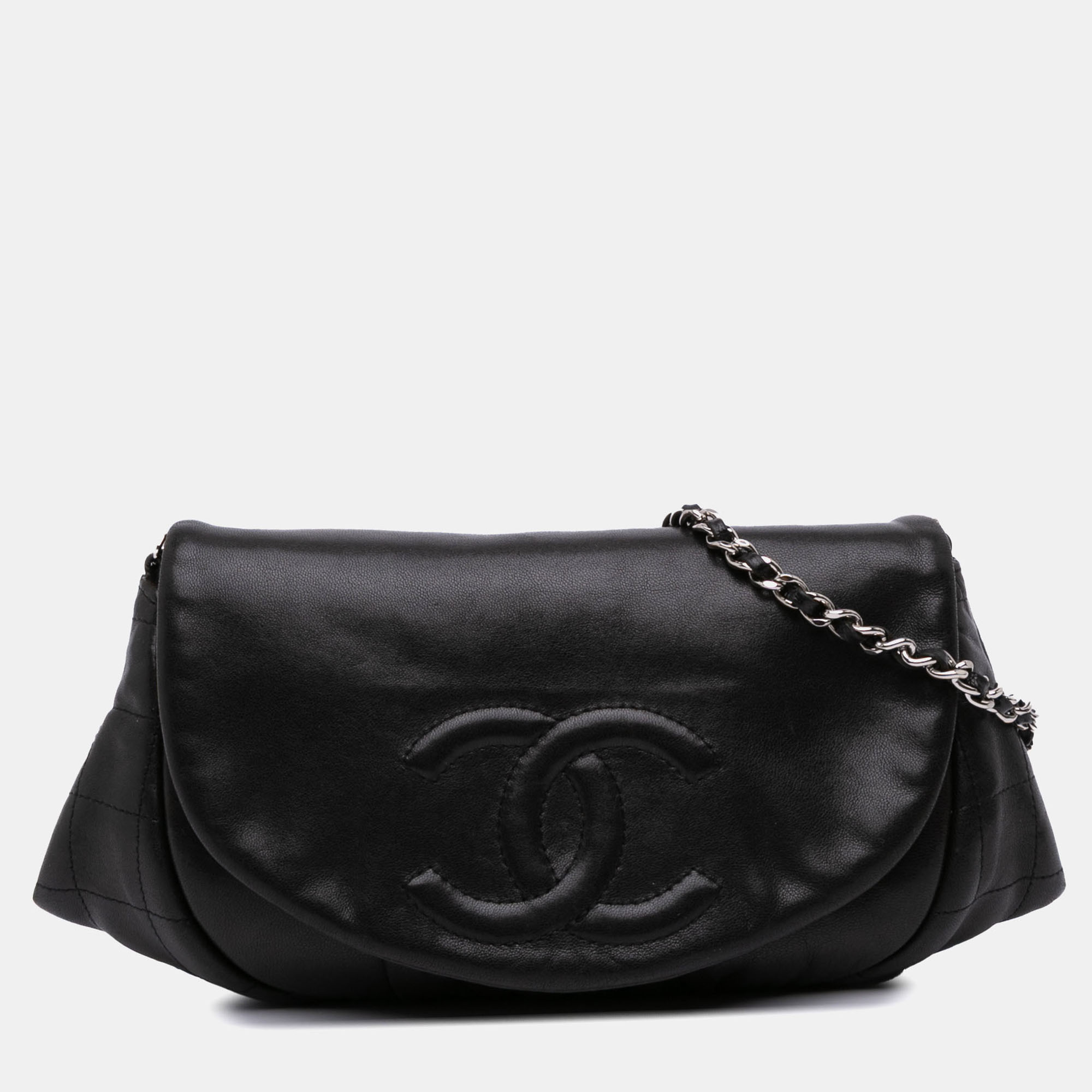 

Chanel Black CC Lambskin Half Moon Wallet on Chain