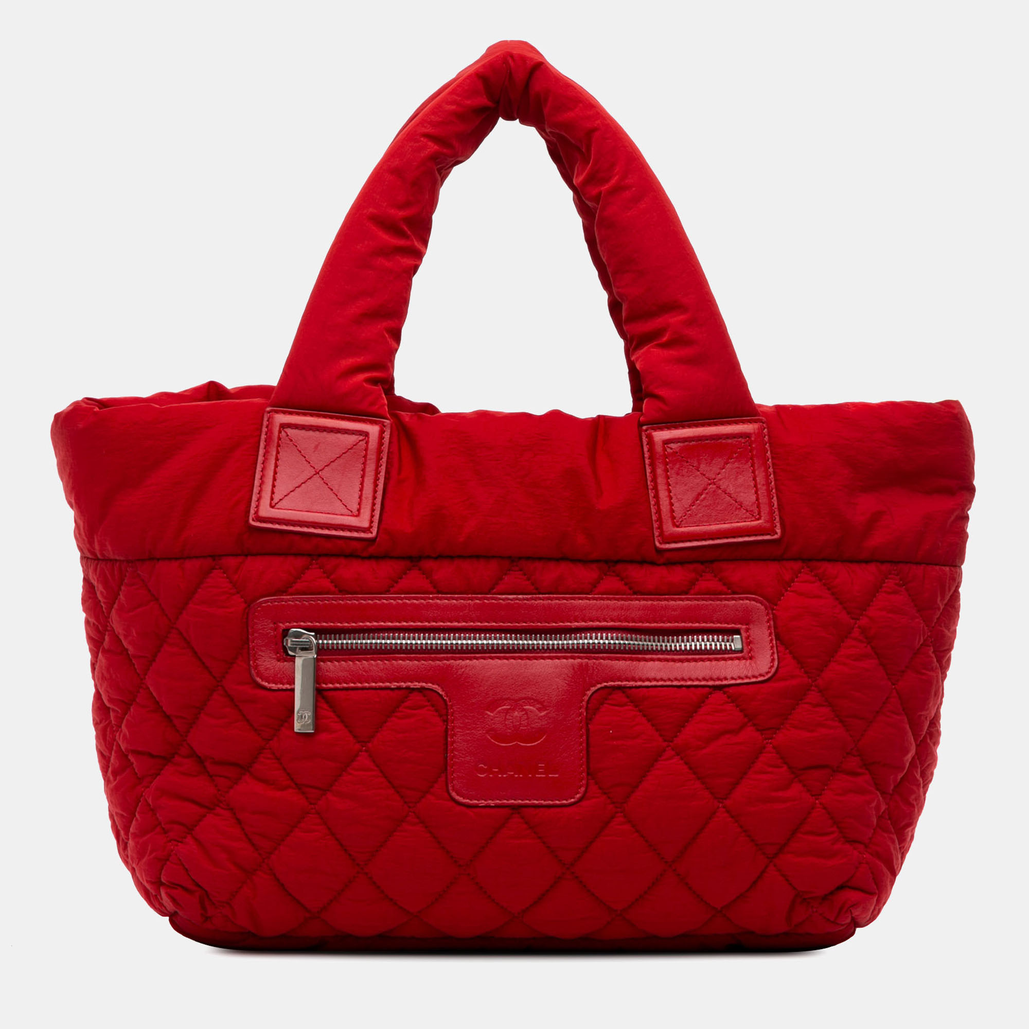 

Chanel Red Small Quilted Nylon Coco Cocoon Tote