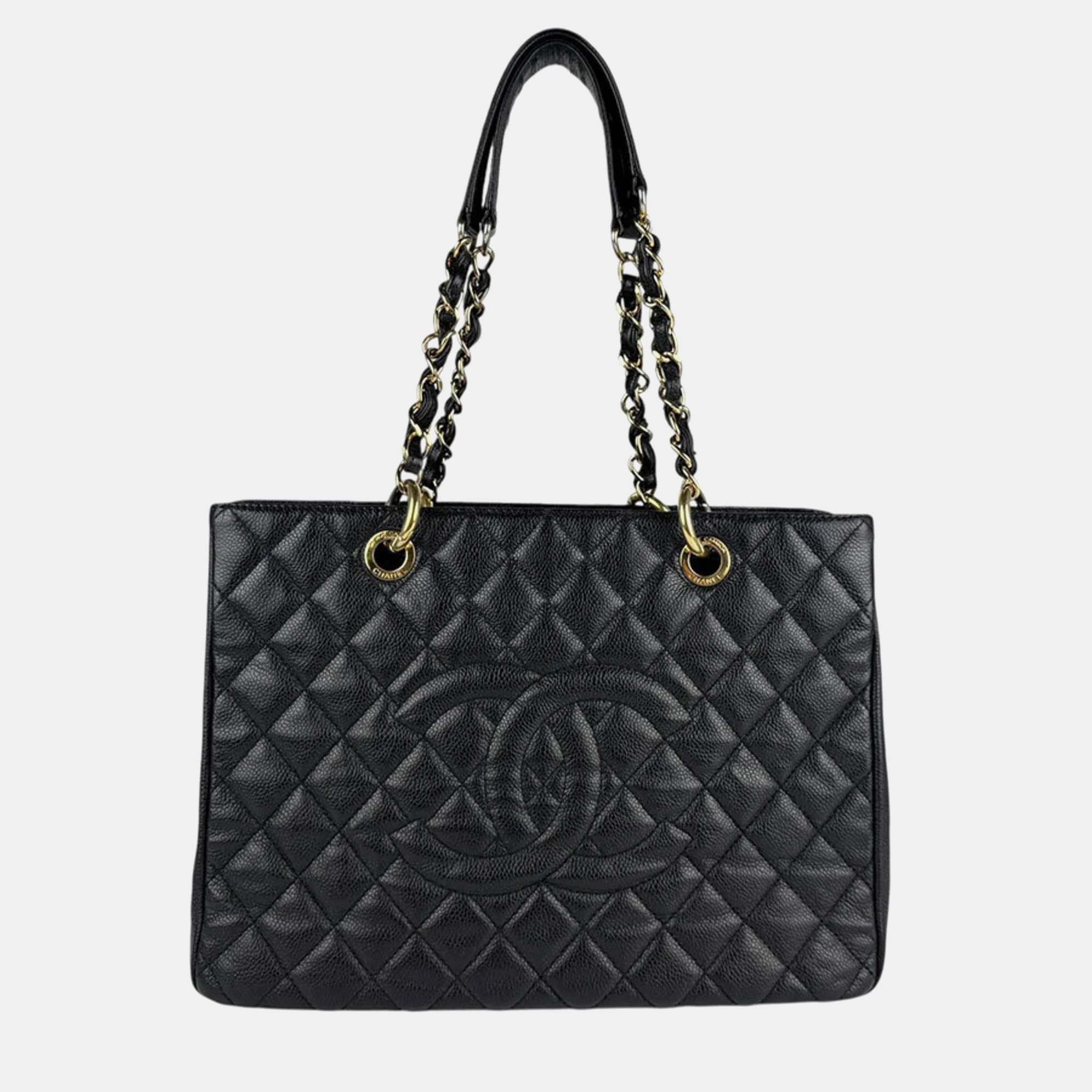 

Chanel GST Black Caviar Skin Leather Shoulder Bag