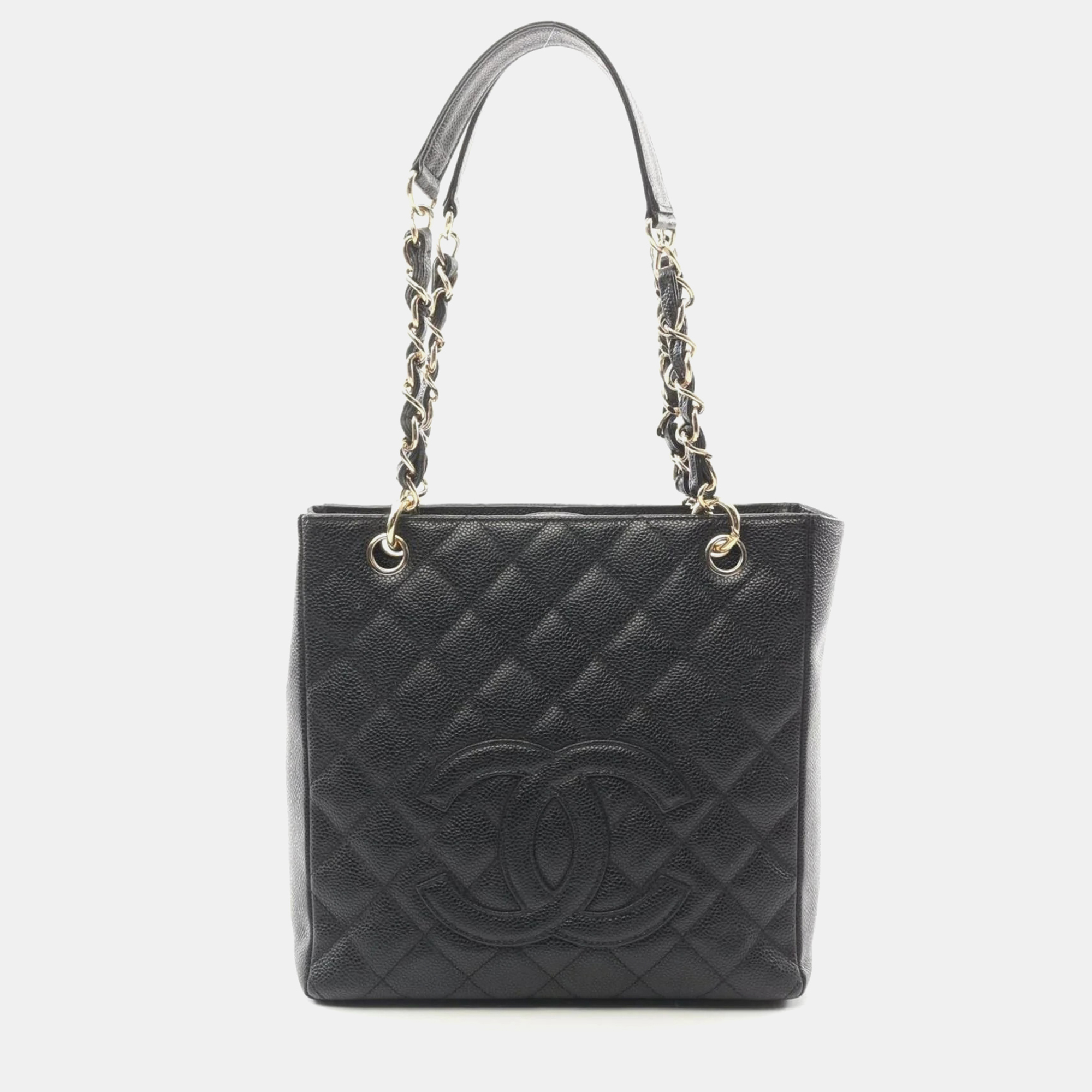 

Chanel PST Black Leather Tote Bag