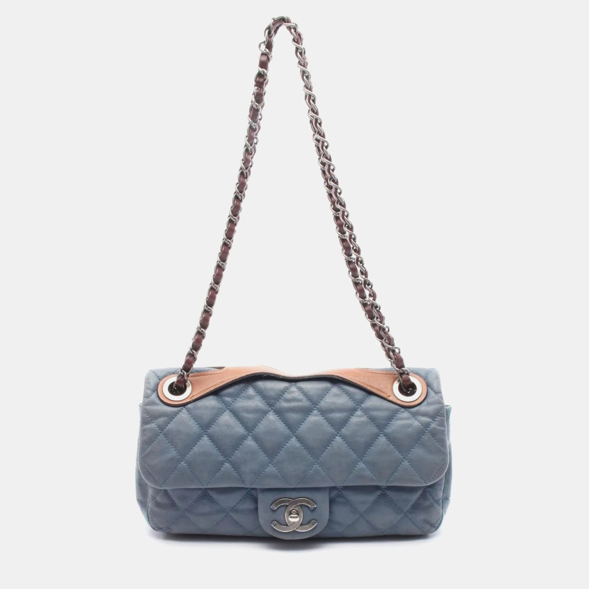

Chanel In-The-Mix Medium Blue/Brown Leather Shoulder Bag