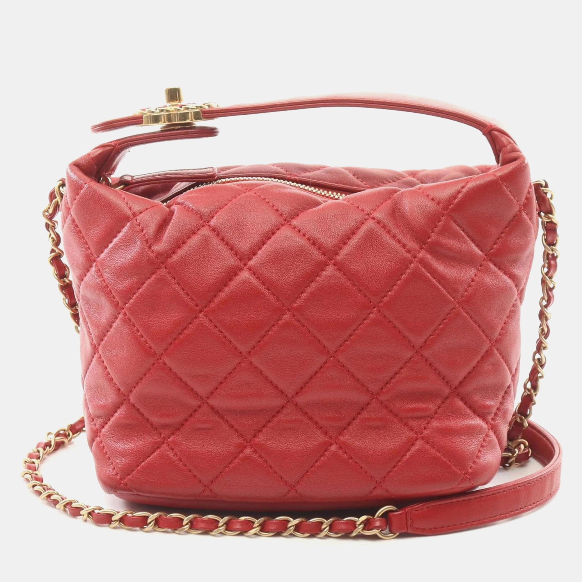 

Chanel 19 Disneuf Matelasse Small Hobo Bag Shoulder Lambskin (Sheepskin) Red