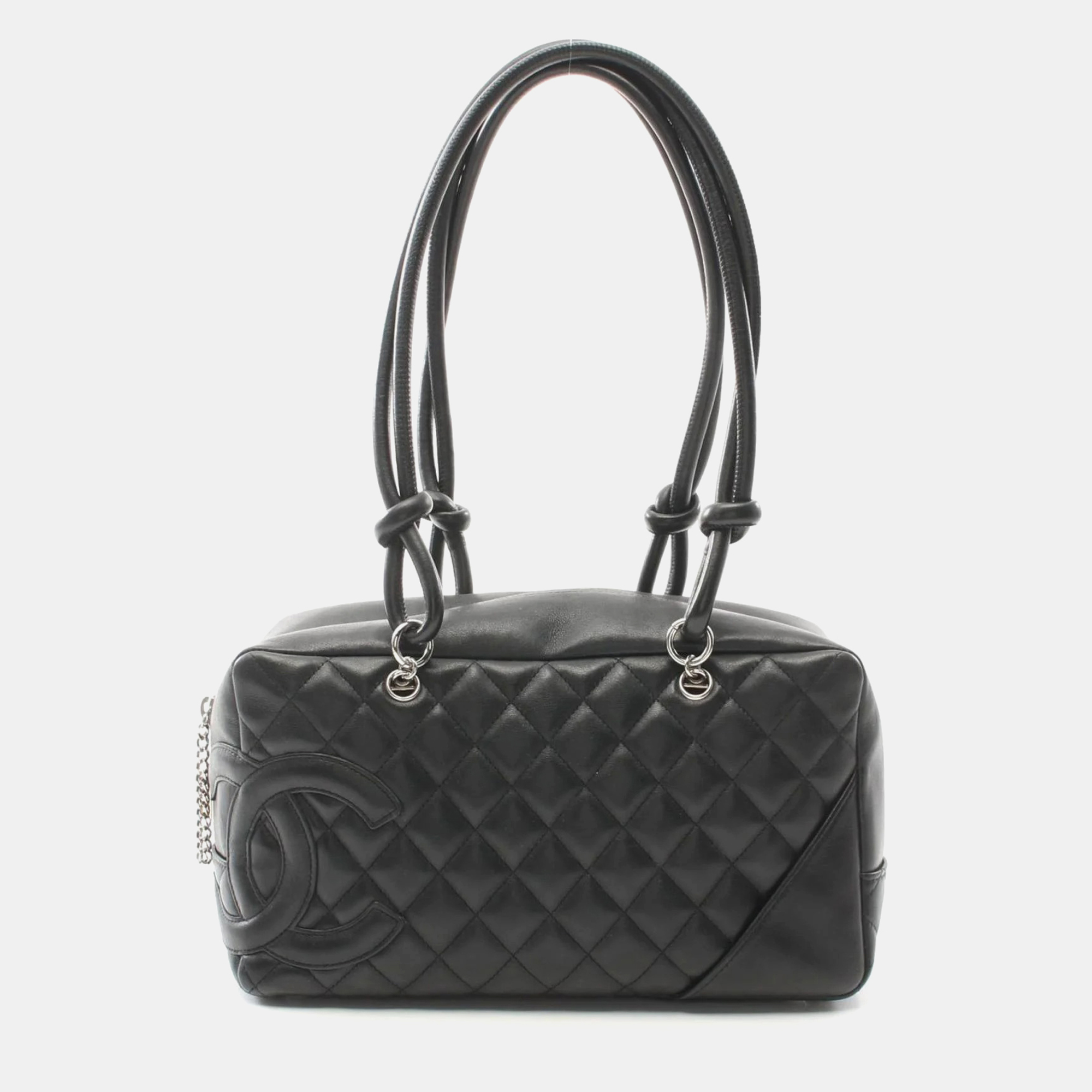 

Chanel Cambon Line Bowling Black Leather Shoulder Bag