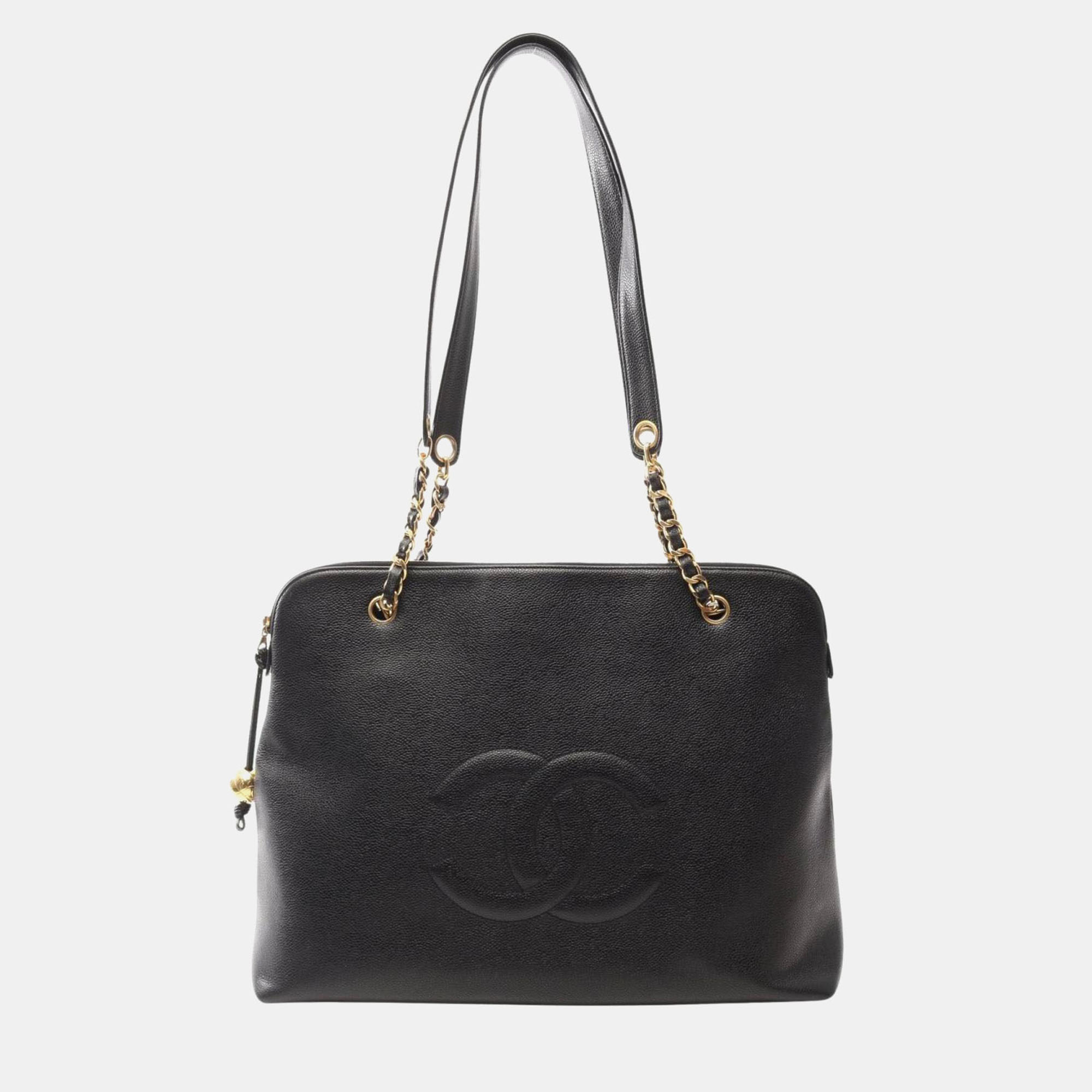 

Chanel Deca Coco Mark Tote Bag Caviar Skin (Grained Calf) Black