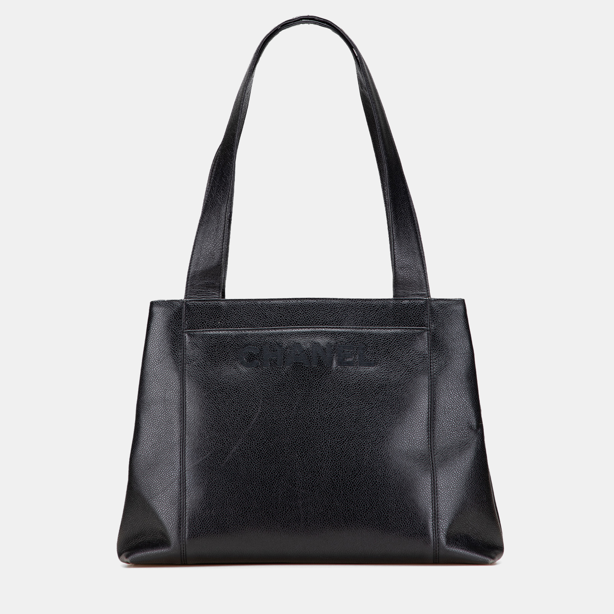 

Chanel Black Caviar LAX Embroidered Logo Tote