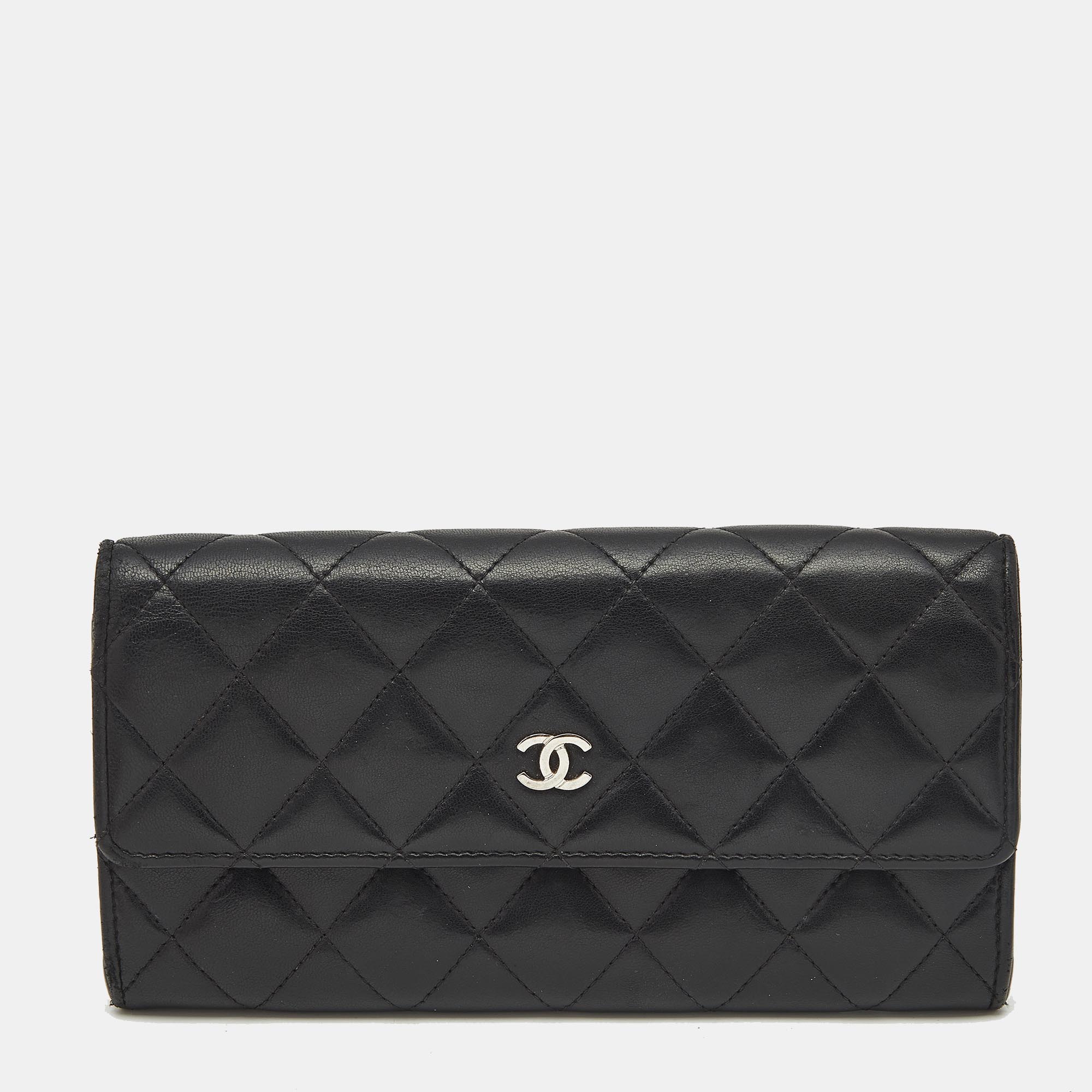 

Chanel Black Quilted Leather Classic Flap Continental Wallet