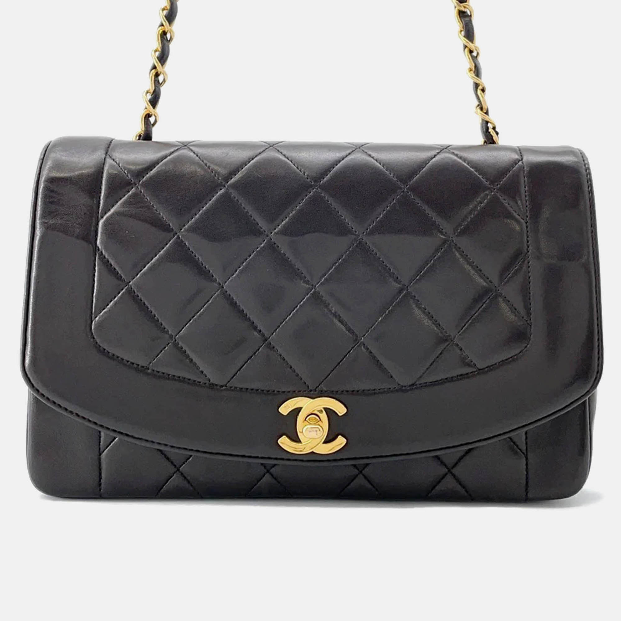 

Chanel Diana Chain shoulder Bag Black Lambskin
