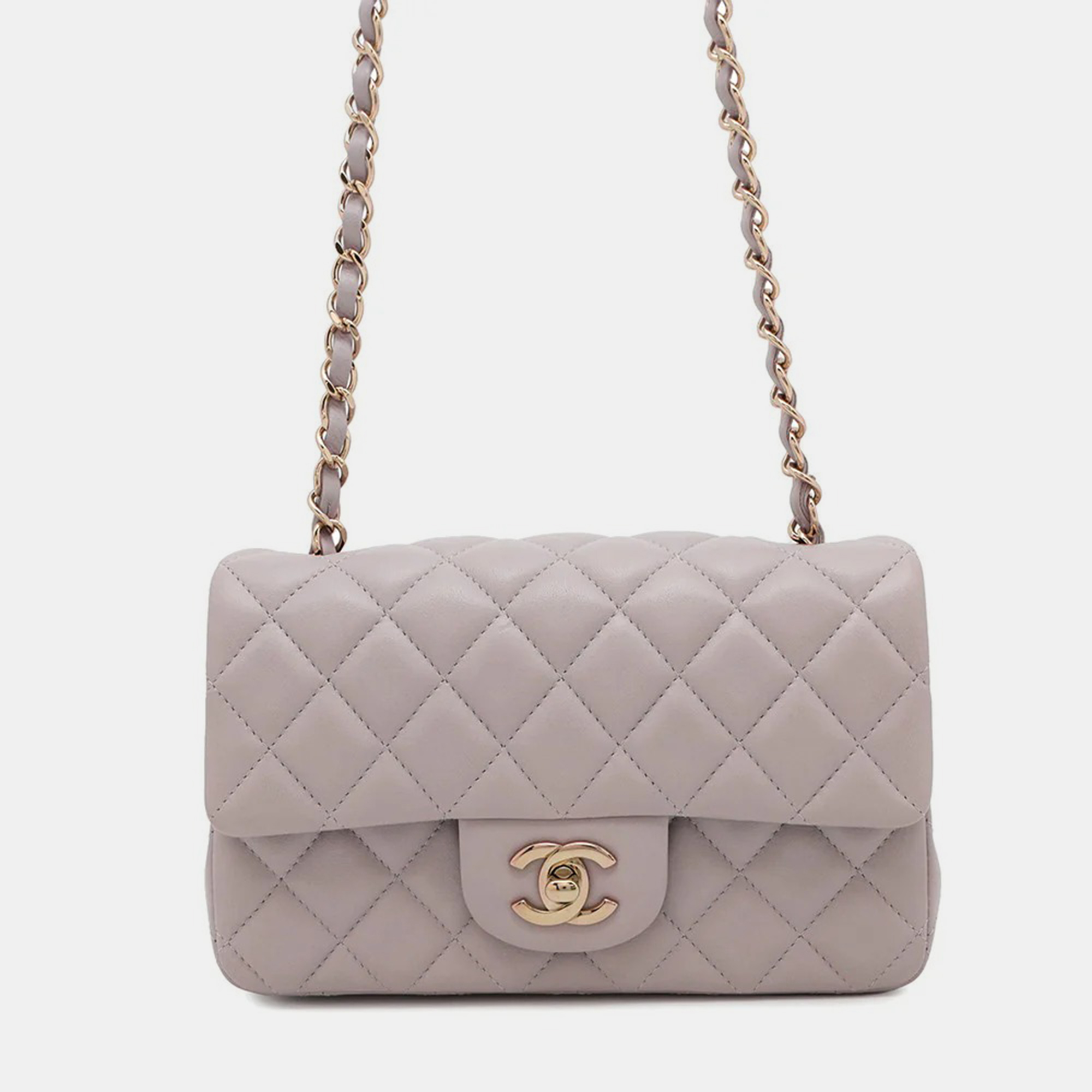 

Chanel Matelasse Chain shoulder Bag Gray Lambskin Size, Grey
