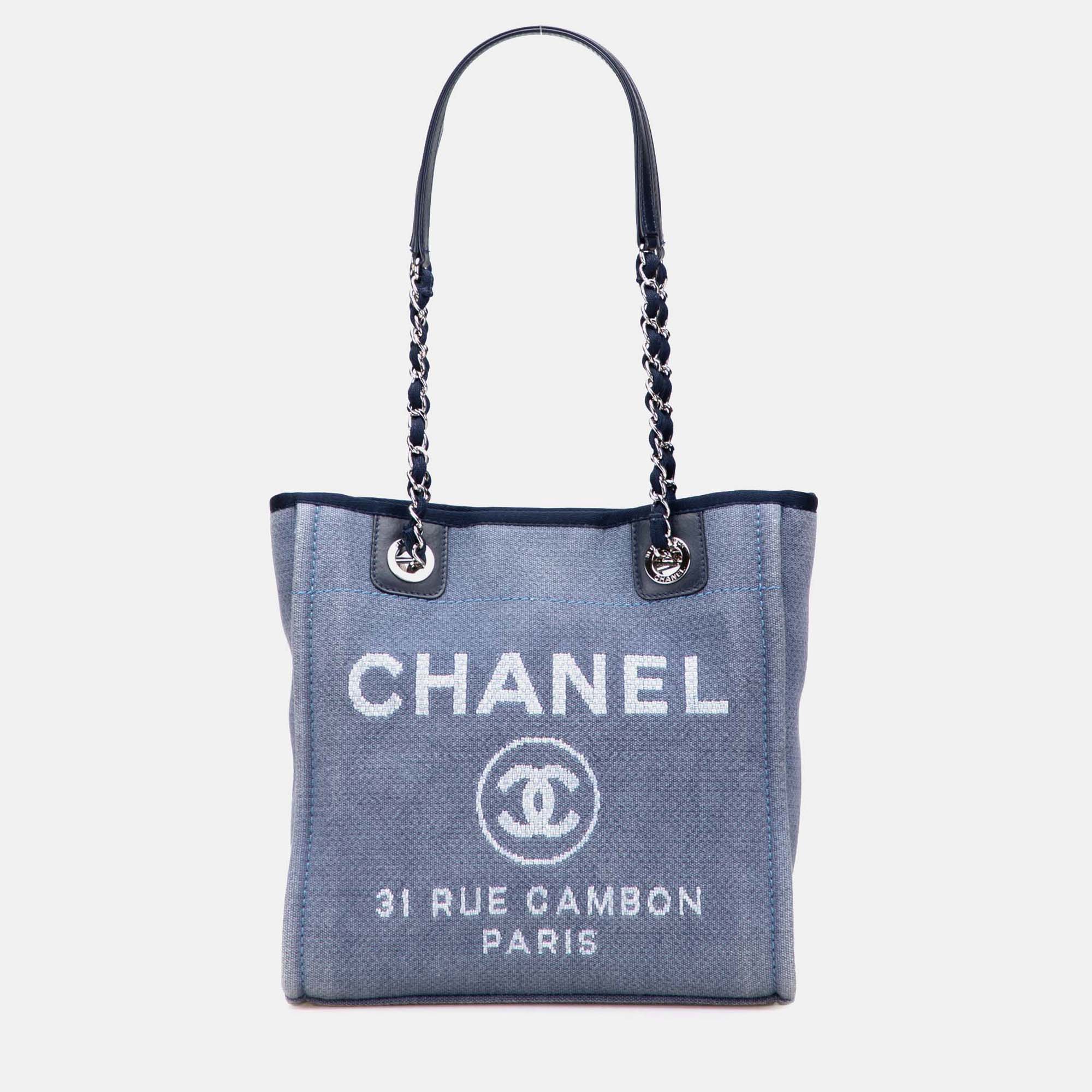 

Chanel Blue Mini Canvas Deauville Tote