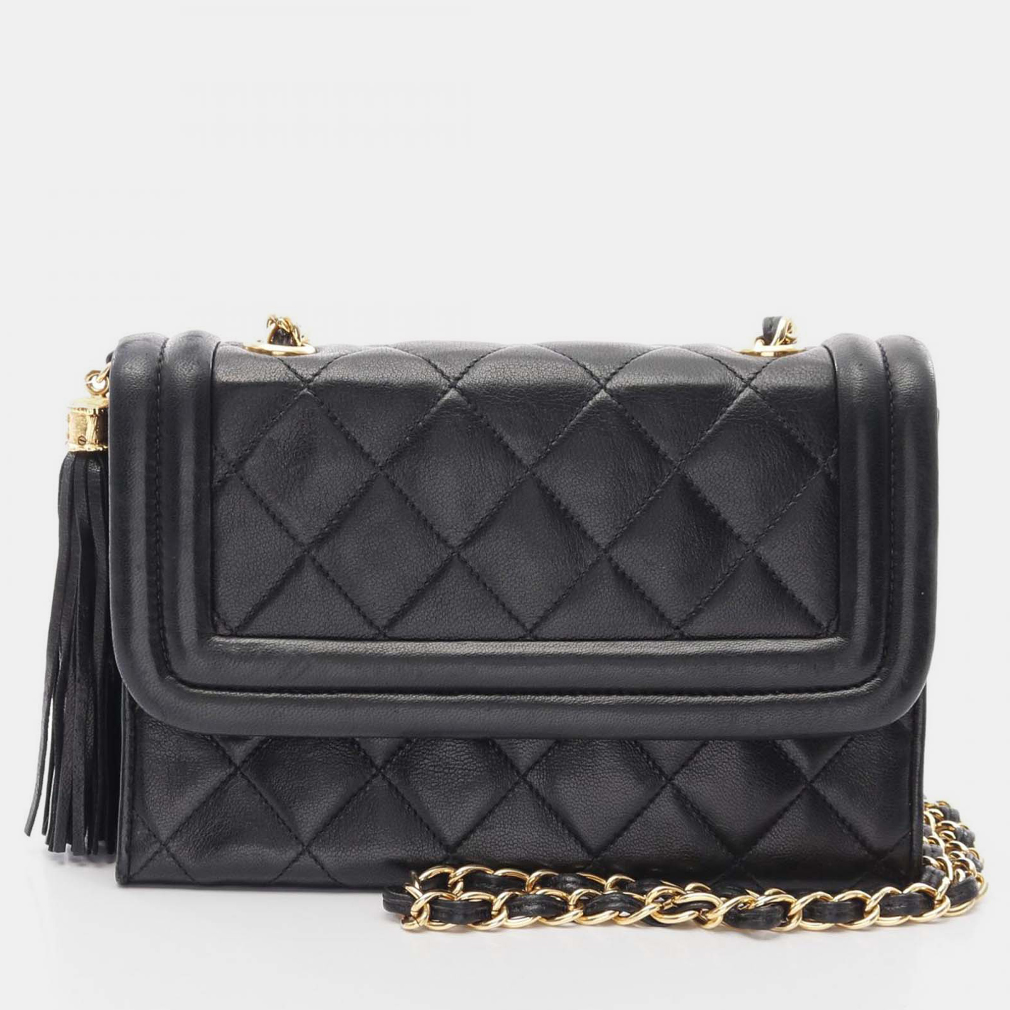 

Chanel Black Quilted Lambskin Tassel Flap