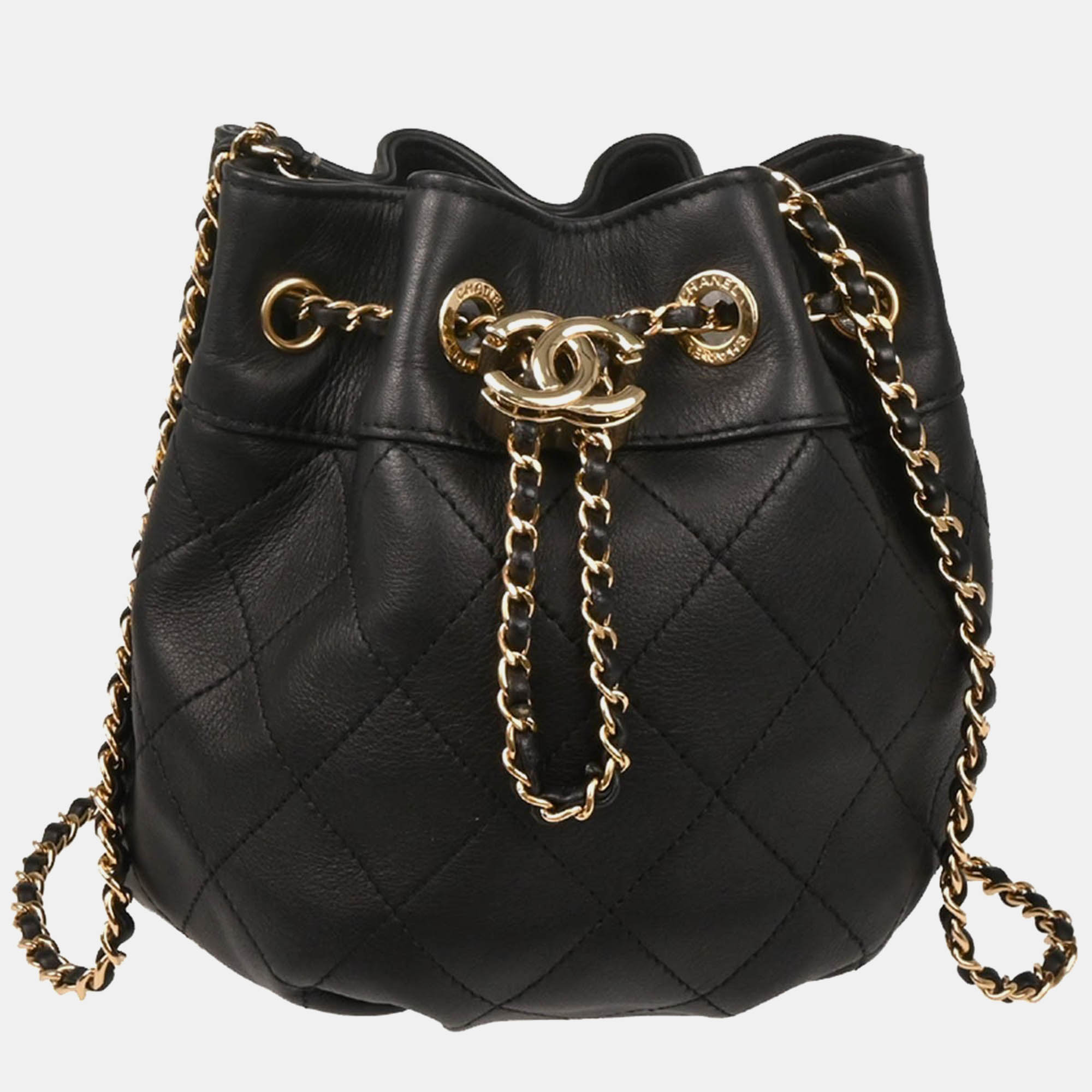 

Chanel Bucket Bag Black Calfskin Shoulder Bag