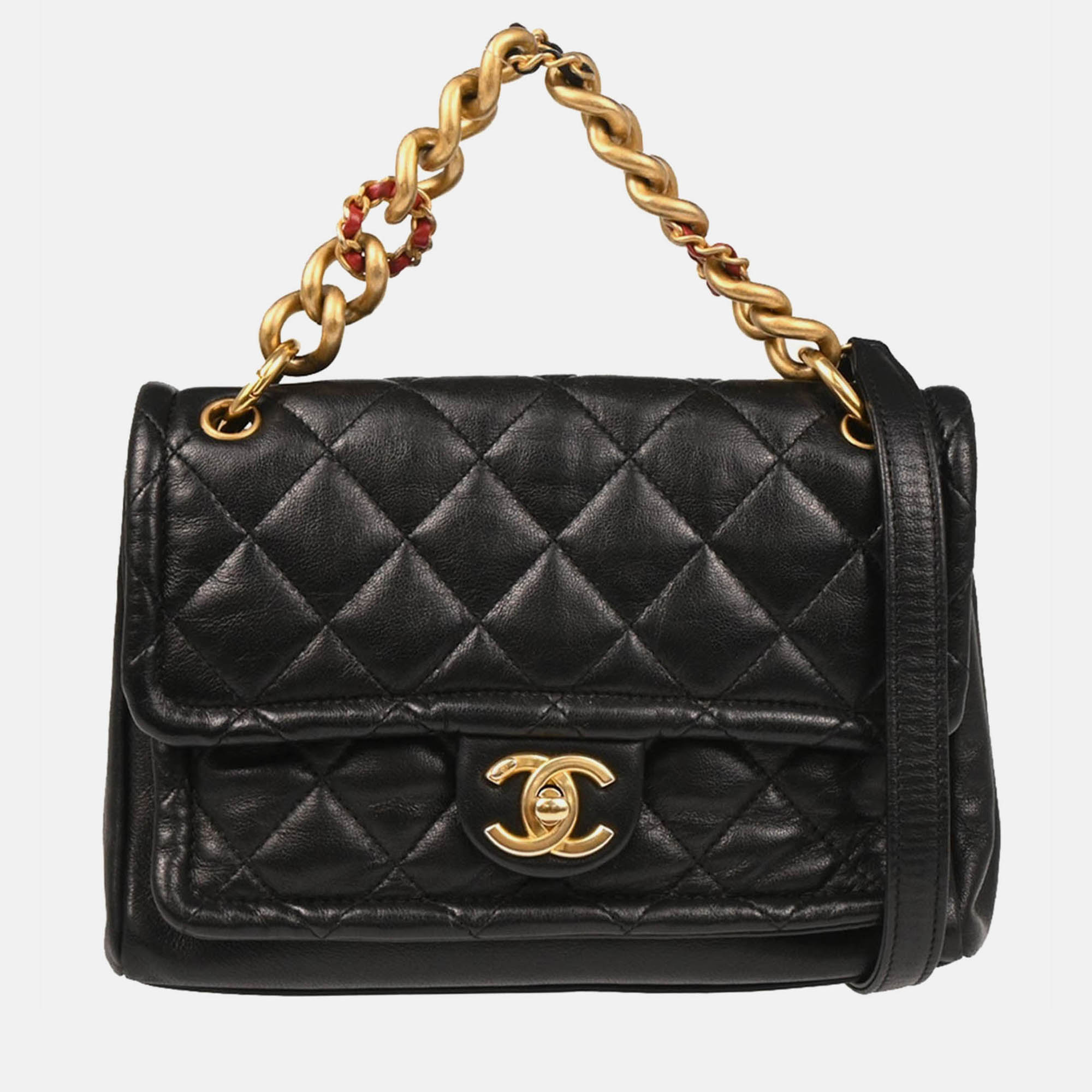 

Chanel 2way Black Lambskin Handbag