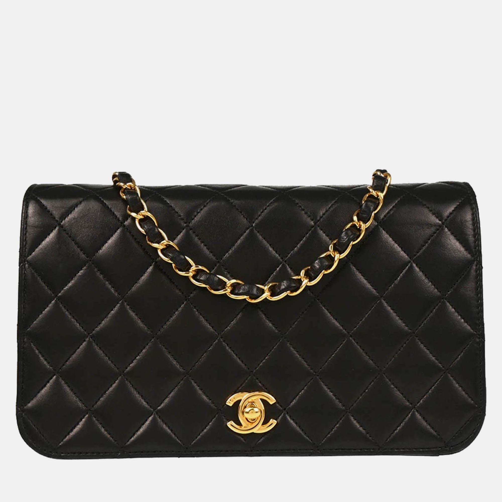

Chanel Turnlock Small Full Flap Black Lambskin Shoulder Bag