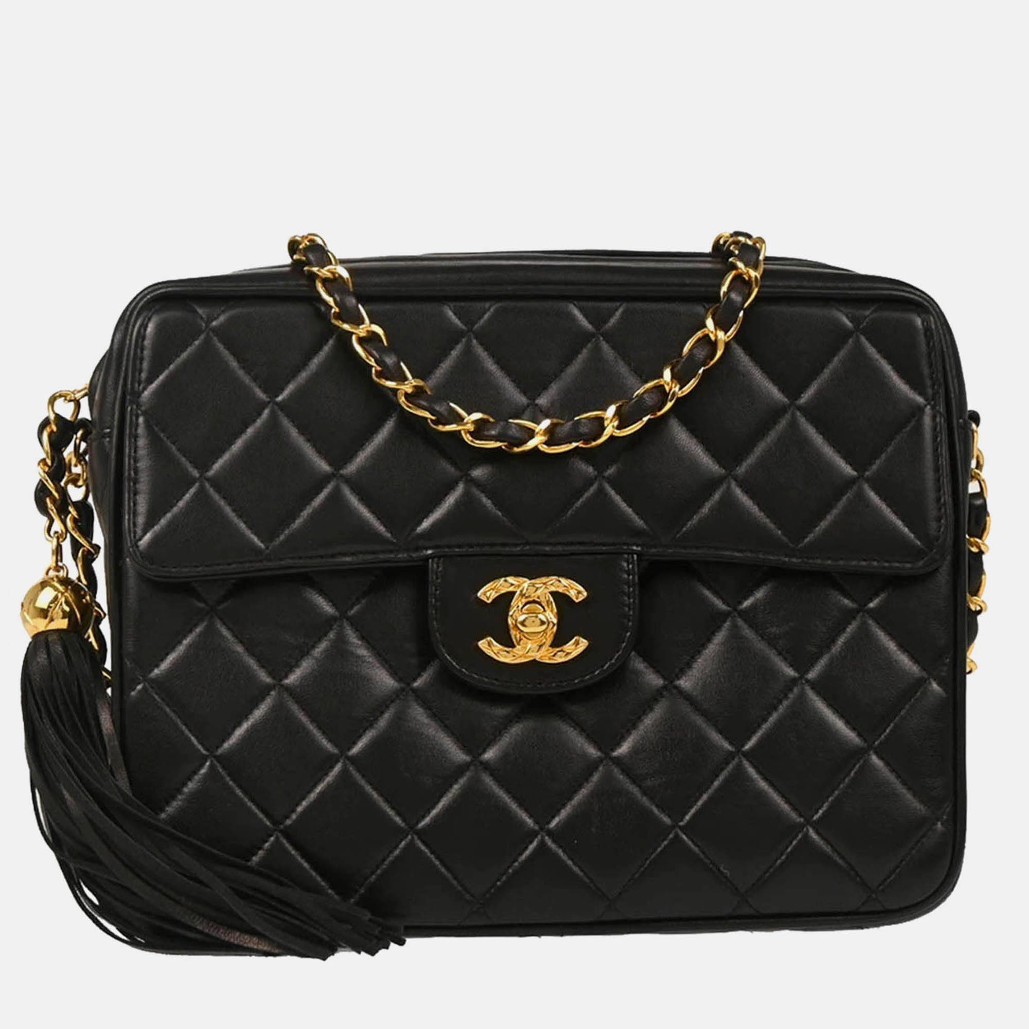 

Chanel Camera Bag Small Black Lambskin Shoulder Bag