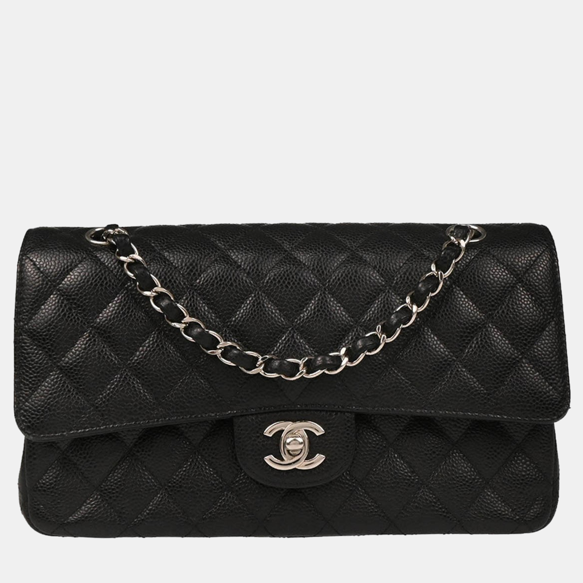 

Chanel Classic Double Flap Medium Black Calfskin Shoulder Bag