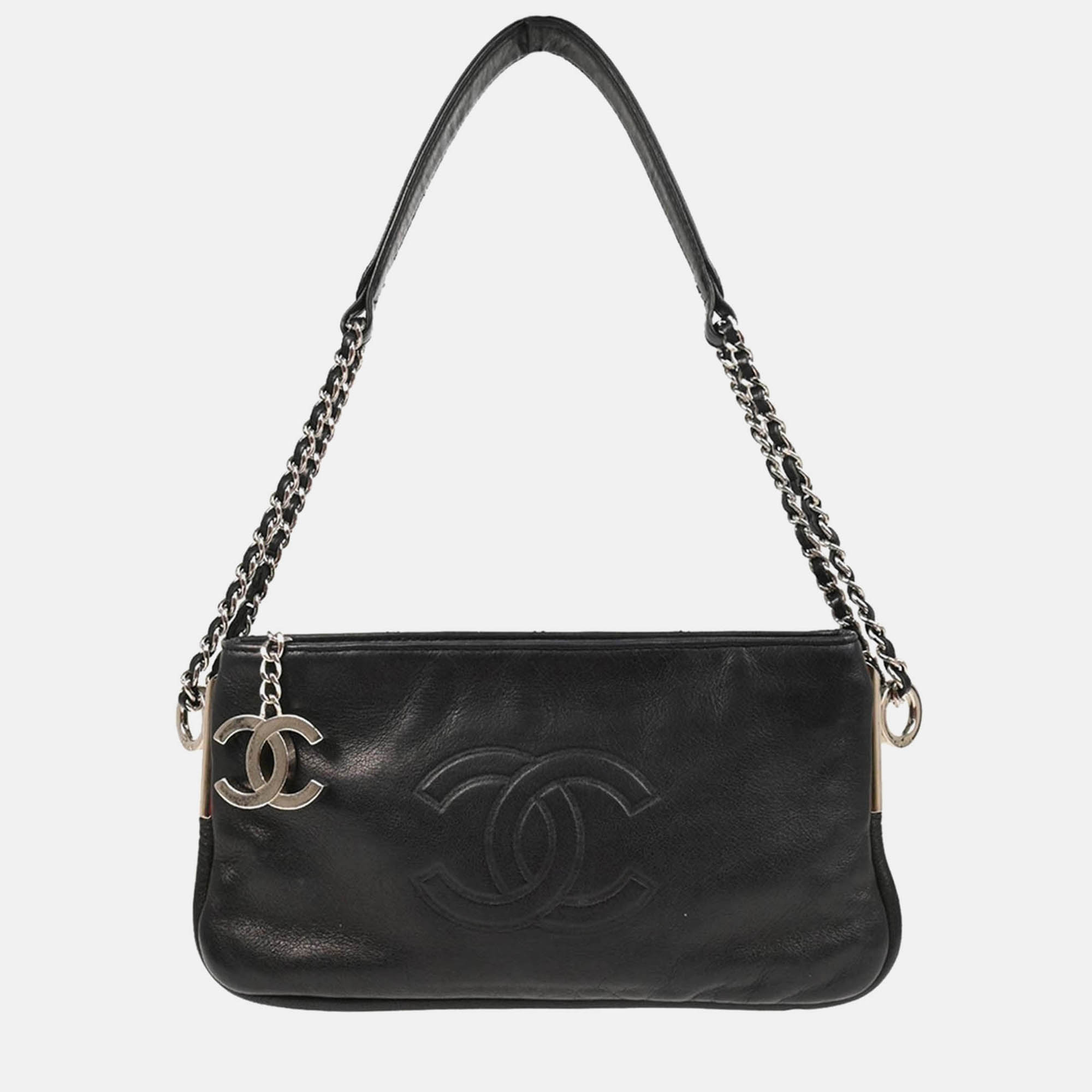 

Chanel CC Black Calfskin Handbag