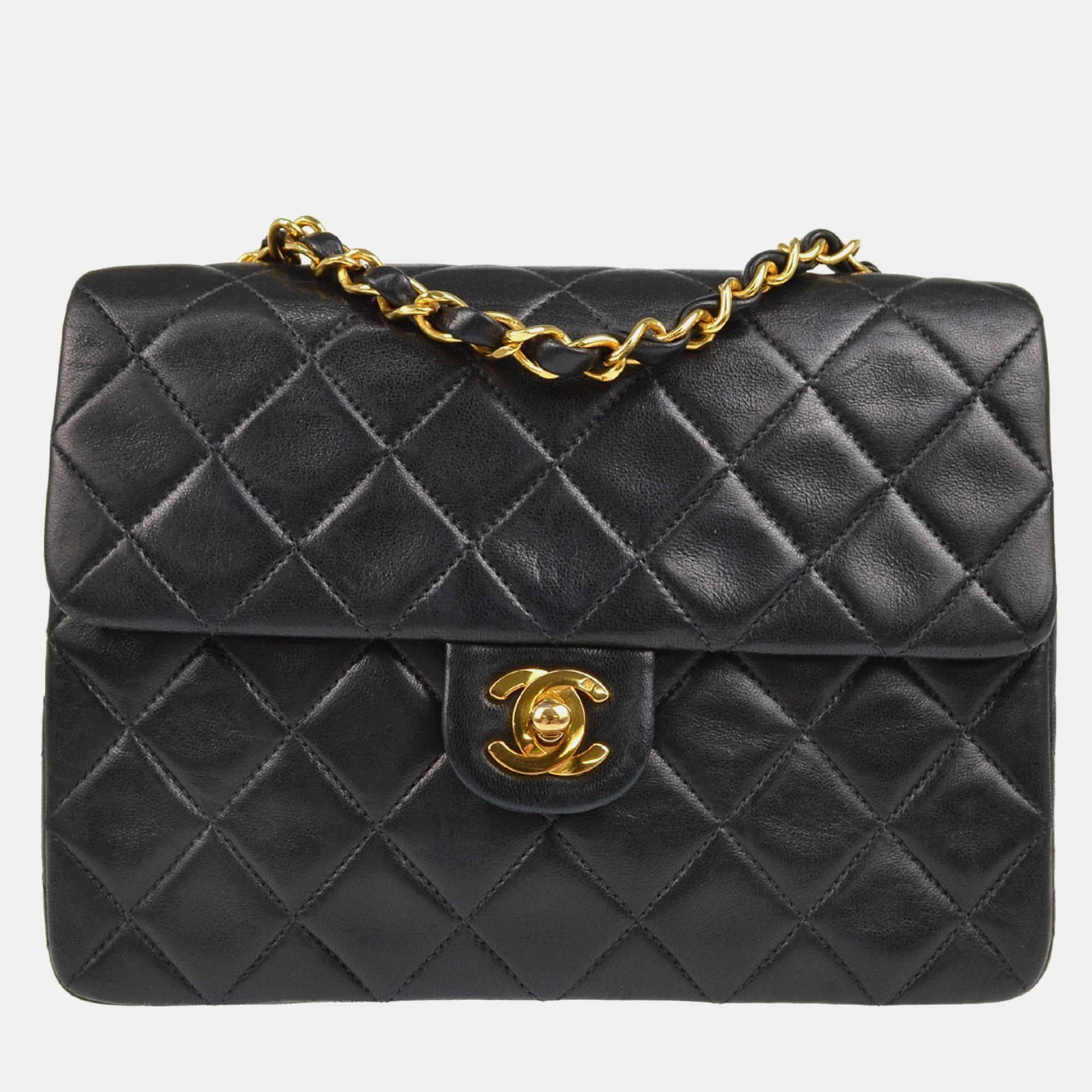 

Chanel Classic Square Flap Black Lambskin Shoulder Bag