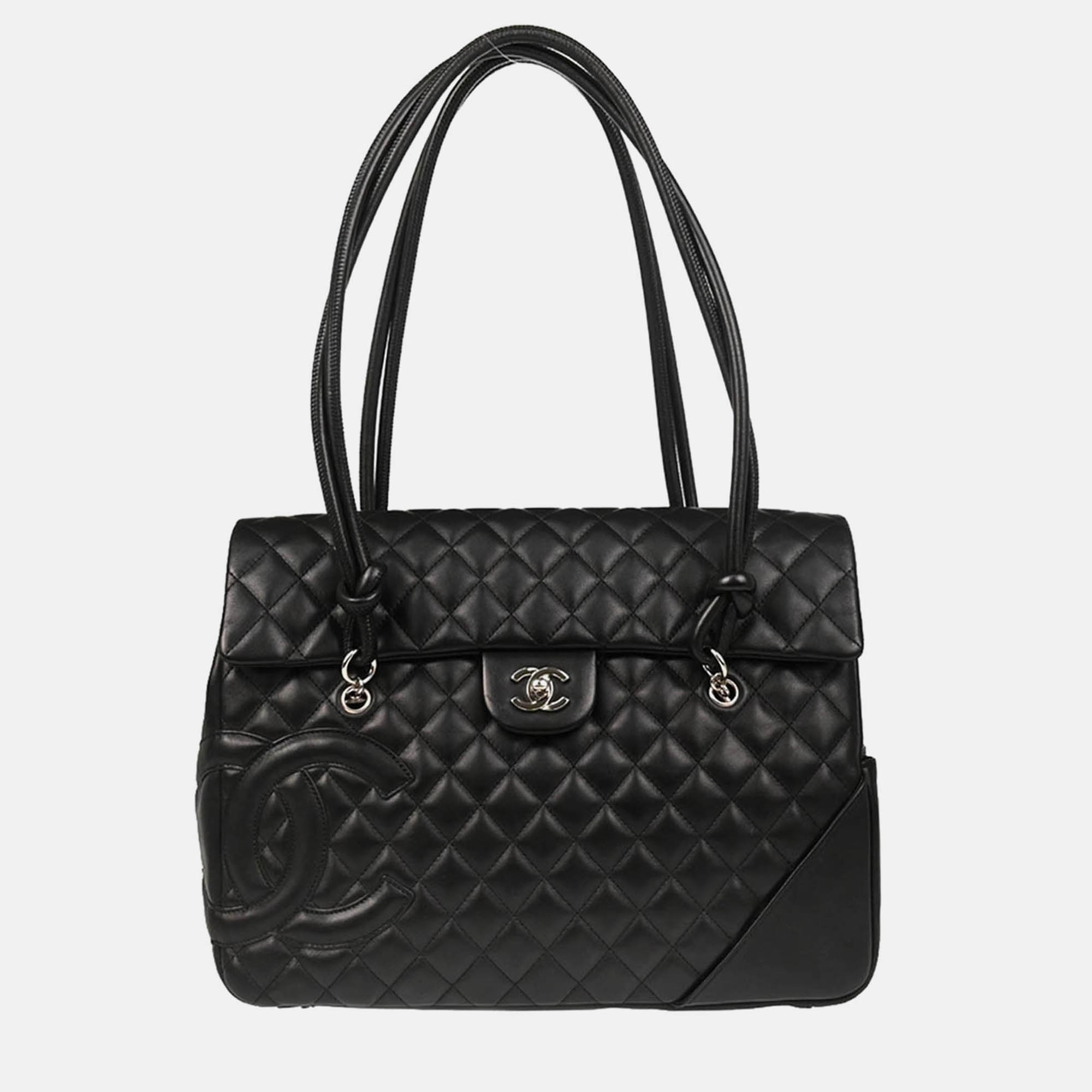 

Chanel Cambon Ligne Black Calfskin Tote Handbag