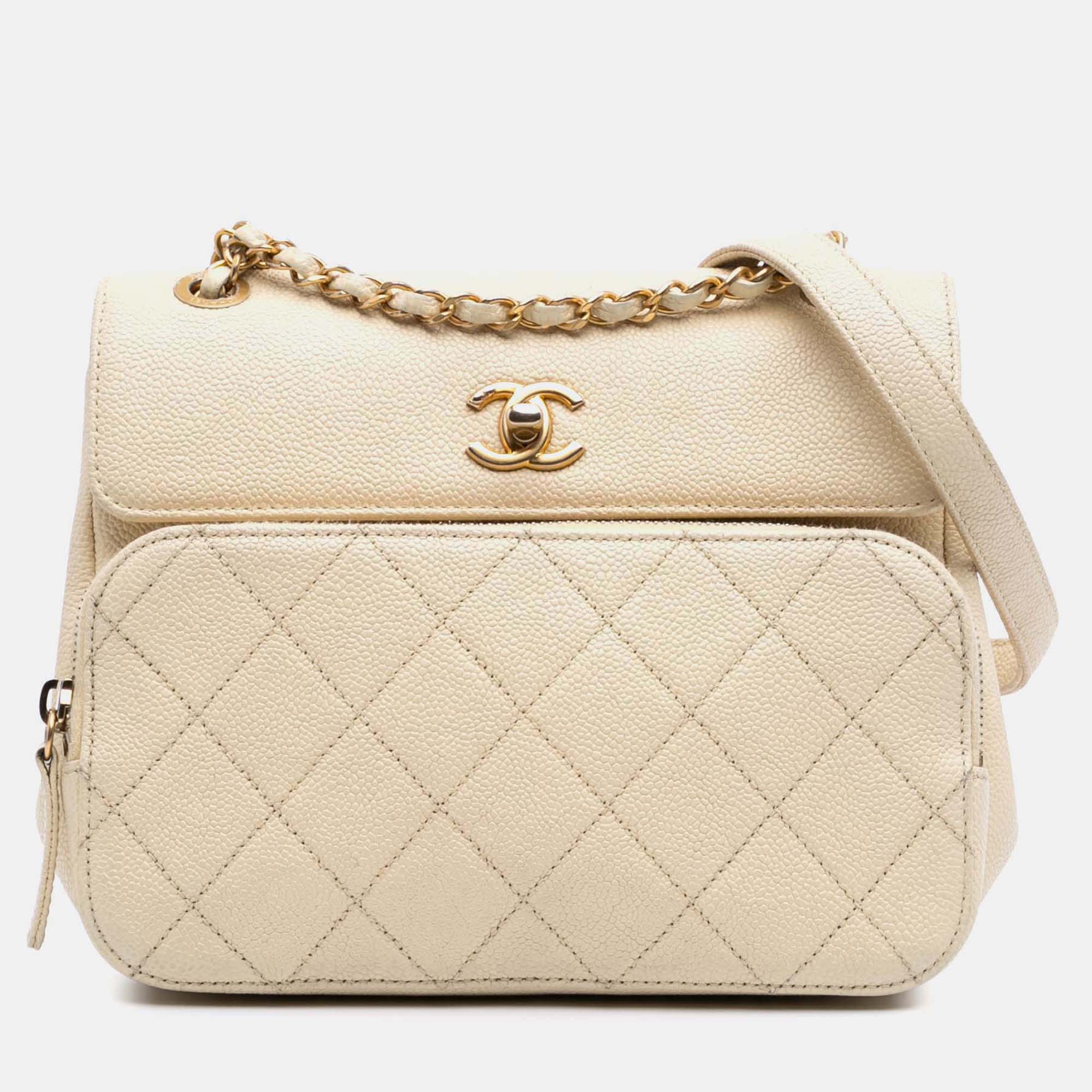 

Chanel Business Affinity Messenger Flap Brown Caviar Leather Crossbody Bag