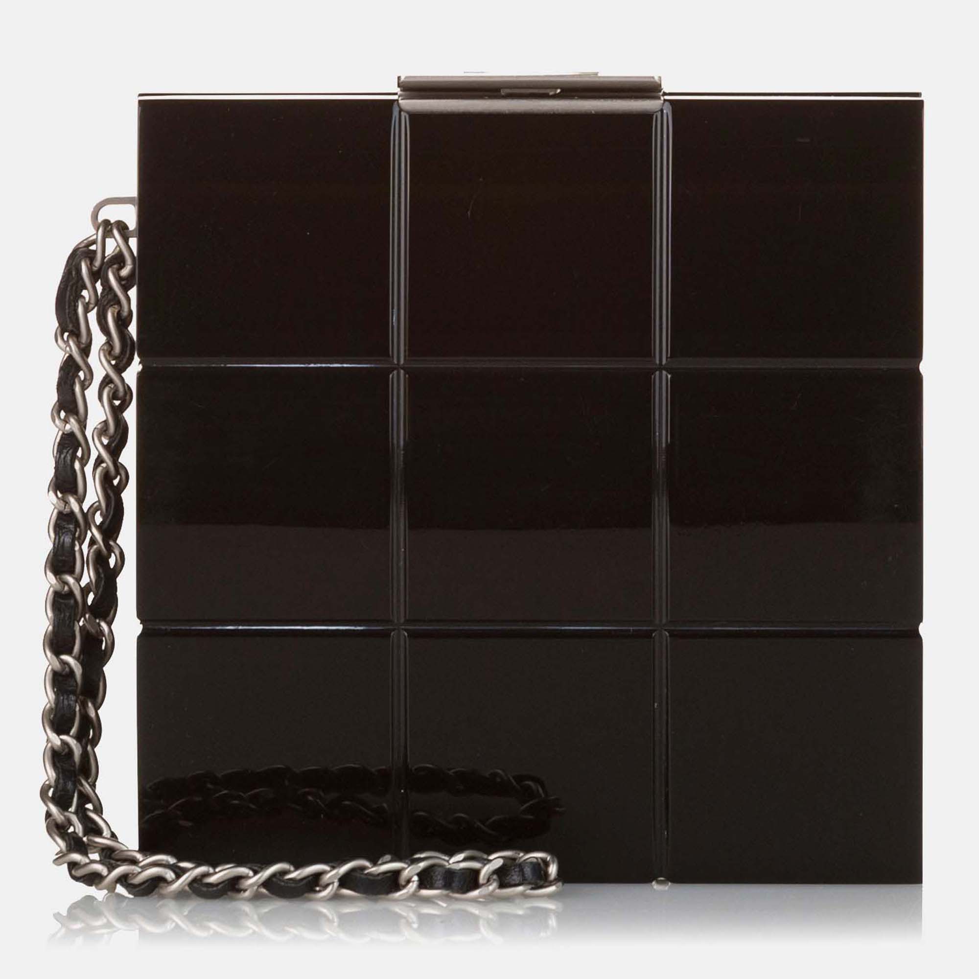 

Chanel Choco Bar Lucite Perspex Black Handbag