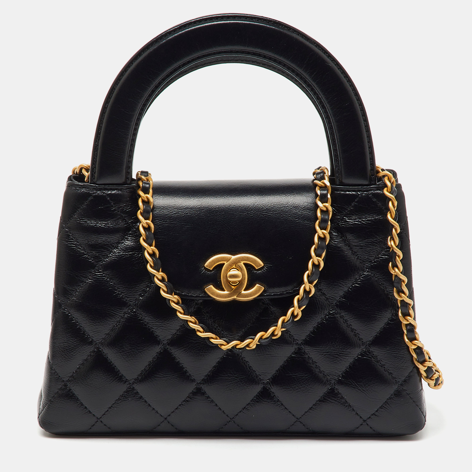 

Chanel Black Quilted Leather Nano Kelly Shopper Bag