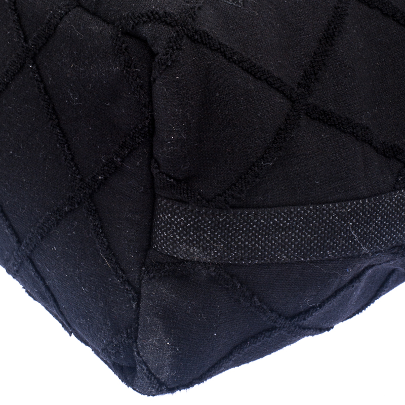 Chanel Black Terry Cloth Drawstring Beach Backpack Q6B37M4WKB001