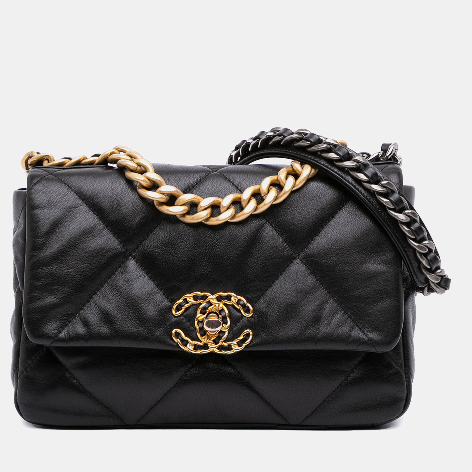 

Chanel Black Medium Lambskin 19 Flap