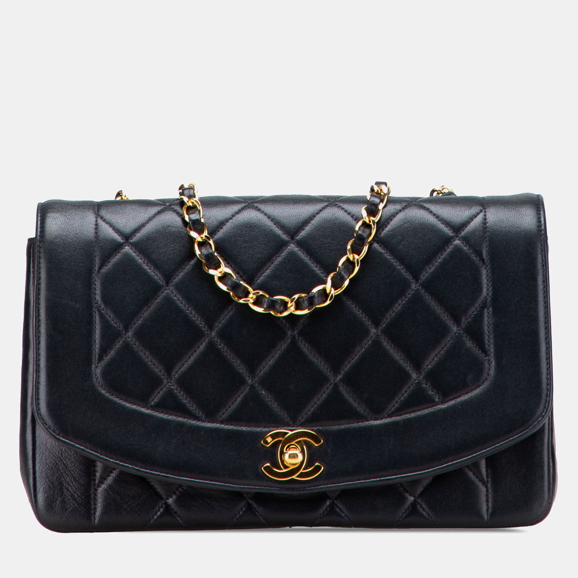 

Chanel Black Medium Lambskin Diana Flap Blag