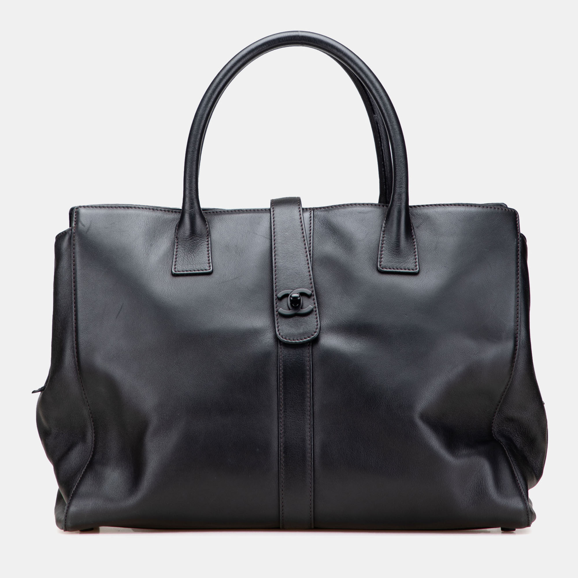 

Chanel Black Calfskin CC Turnlock Tote