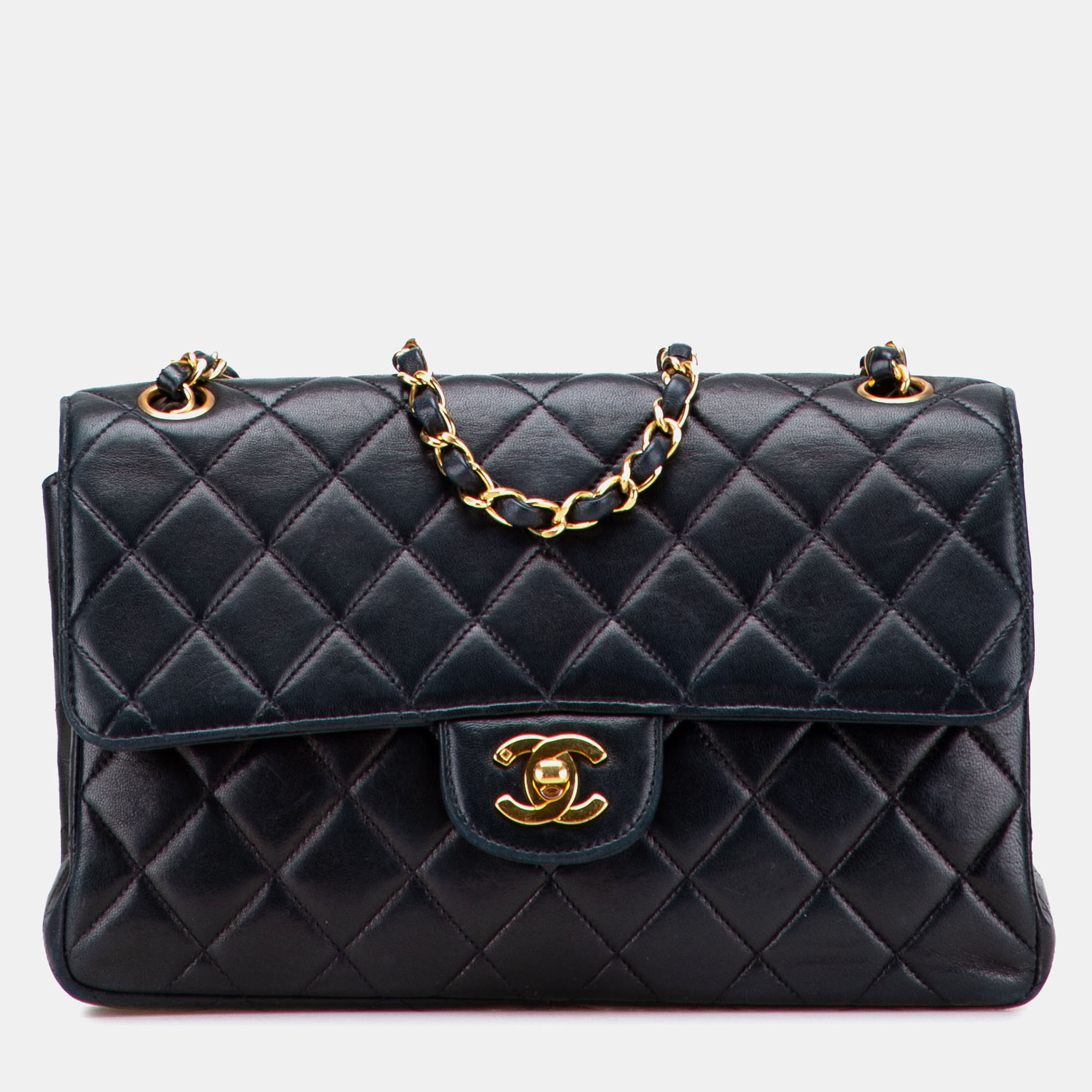 

Chanel Black Medium Quilted Lambskin Double Sided Flap