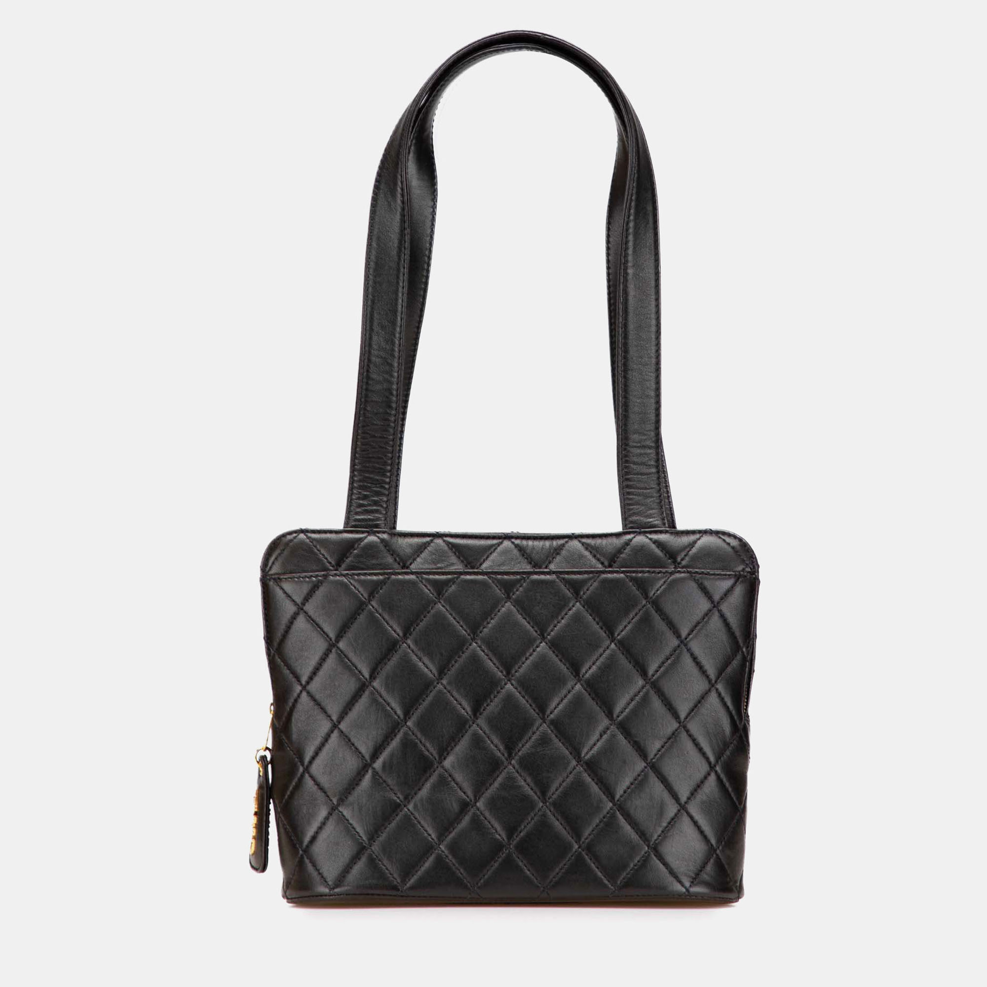 

Chanel Black Quilted Lambskin Shoulder Bag