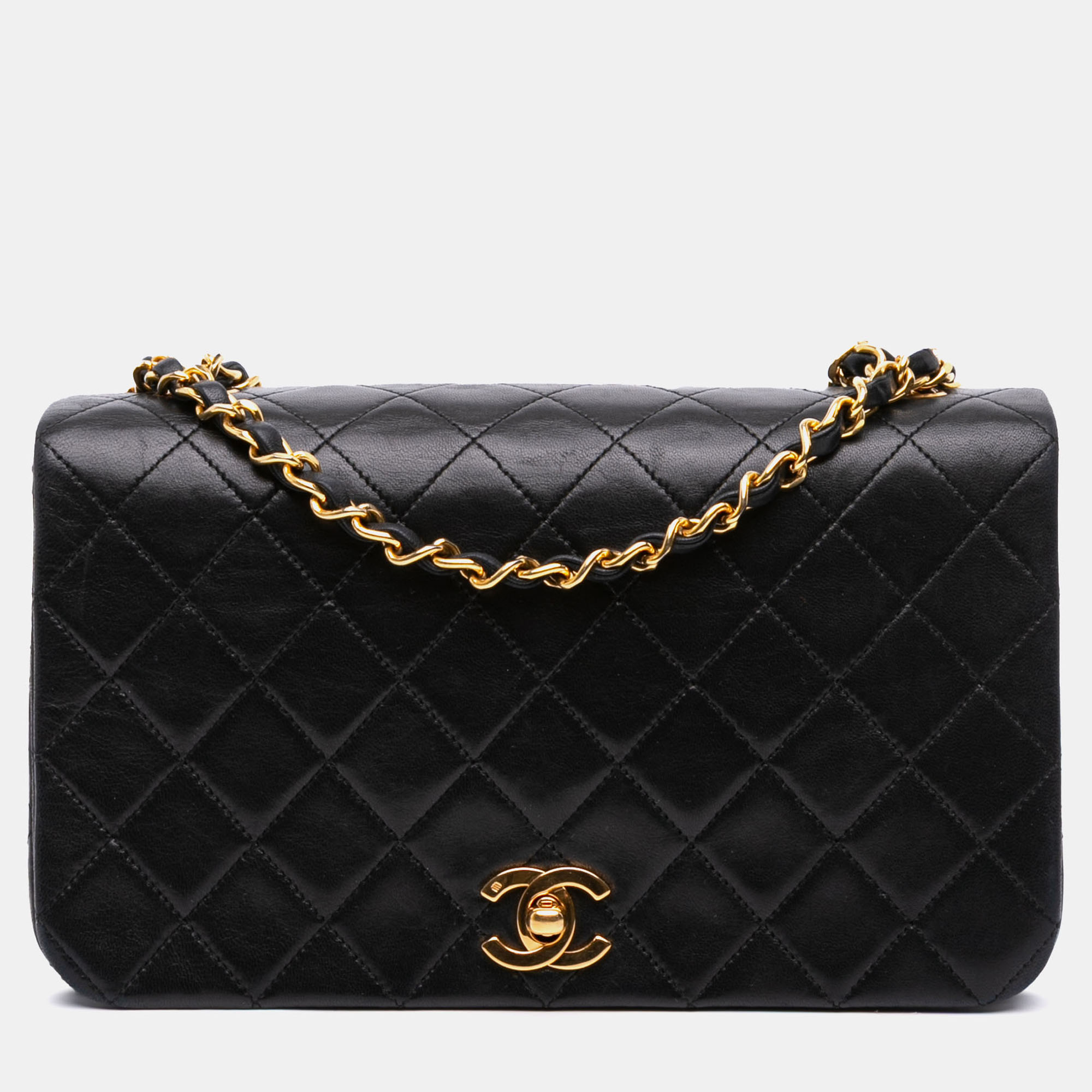 

Chanel Black CC Quilted Lambskin Full Single Flap