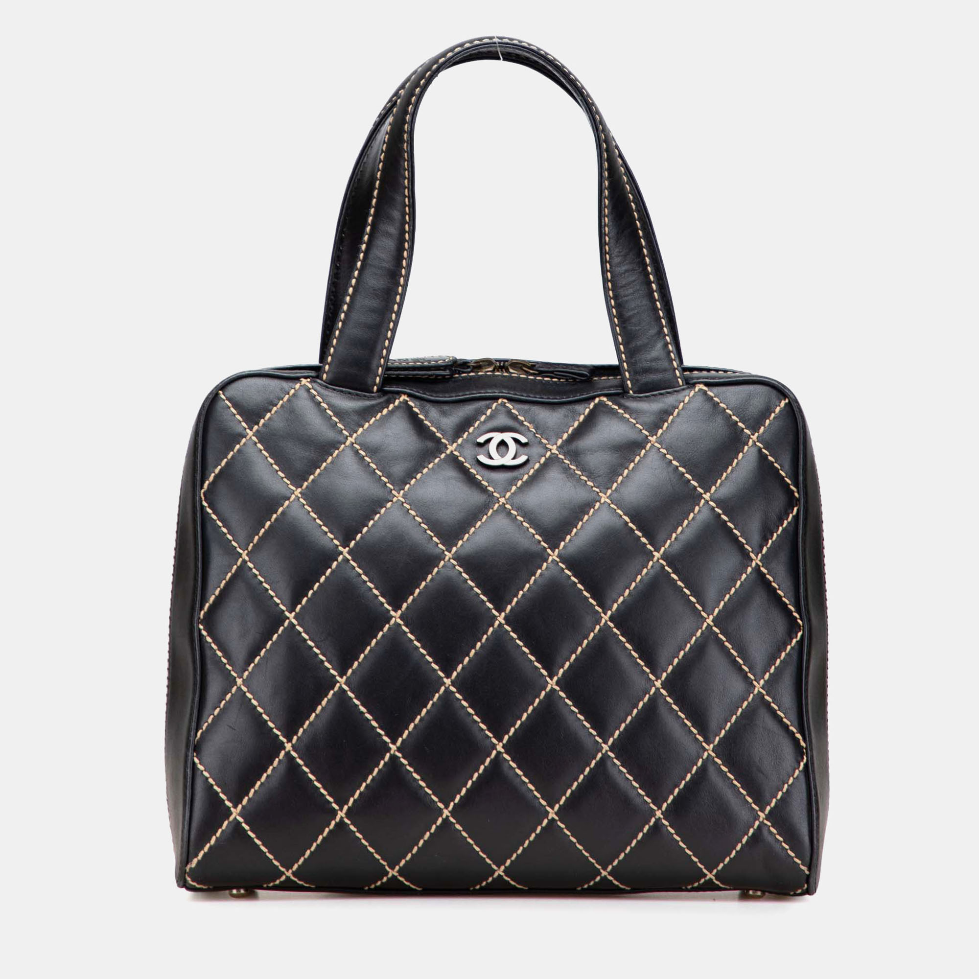 

Chanel Black CC Lambskin Wild Stitch Handbag
