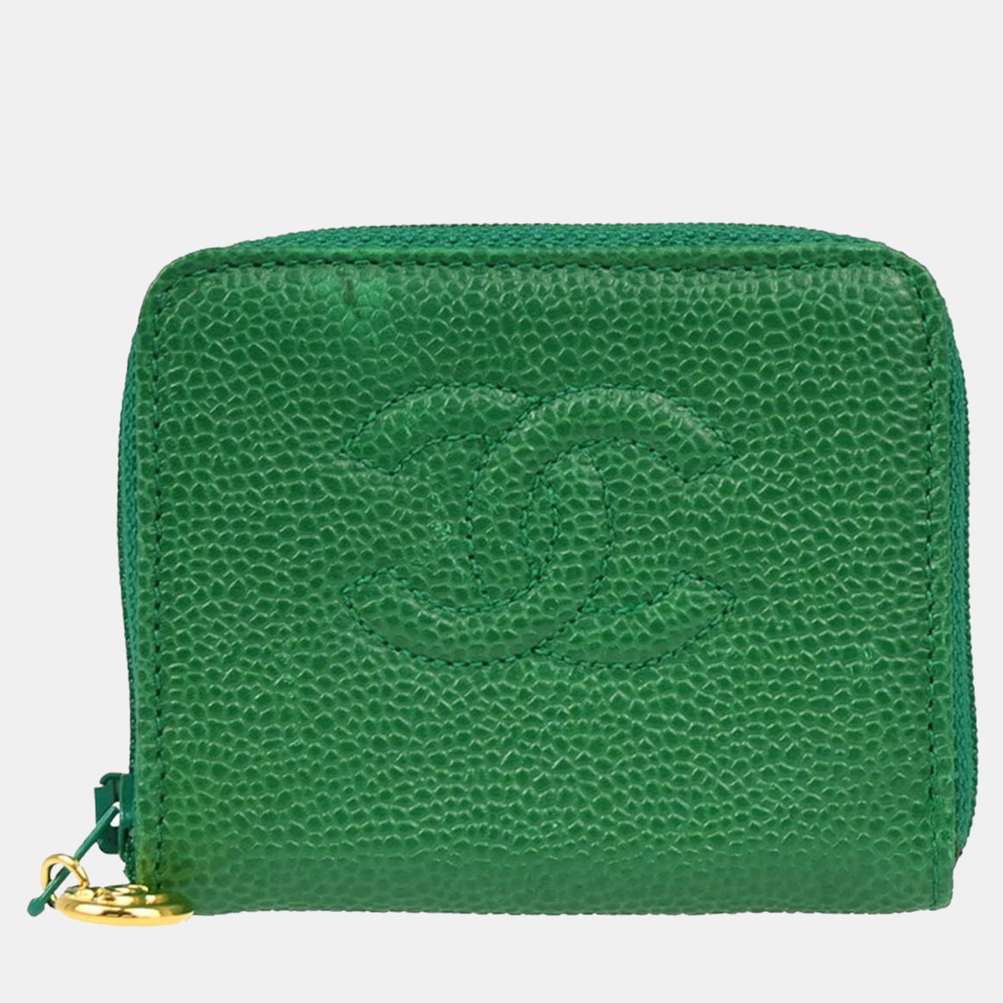 

Chanel Green Calfskin Coin Purse Wallet