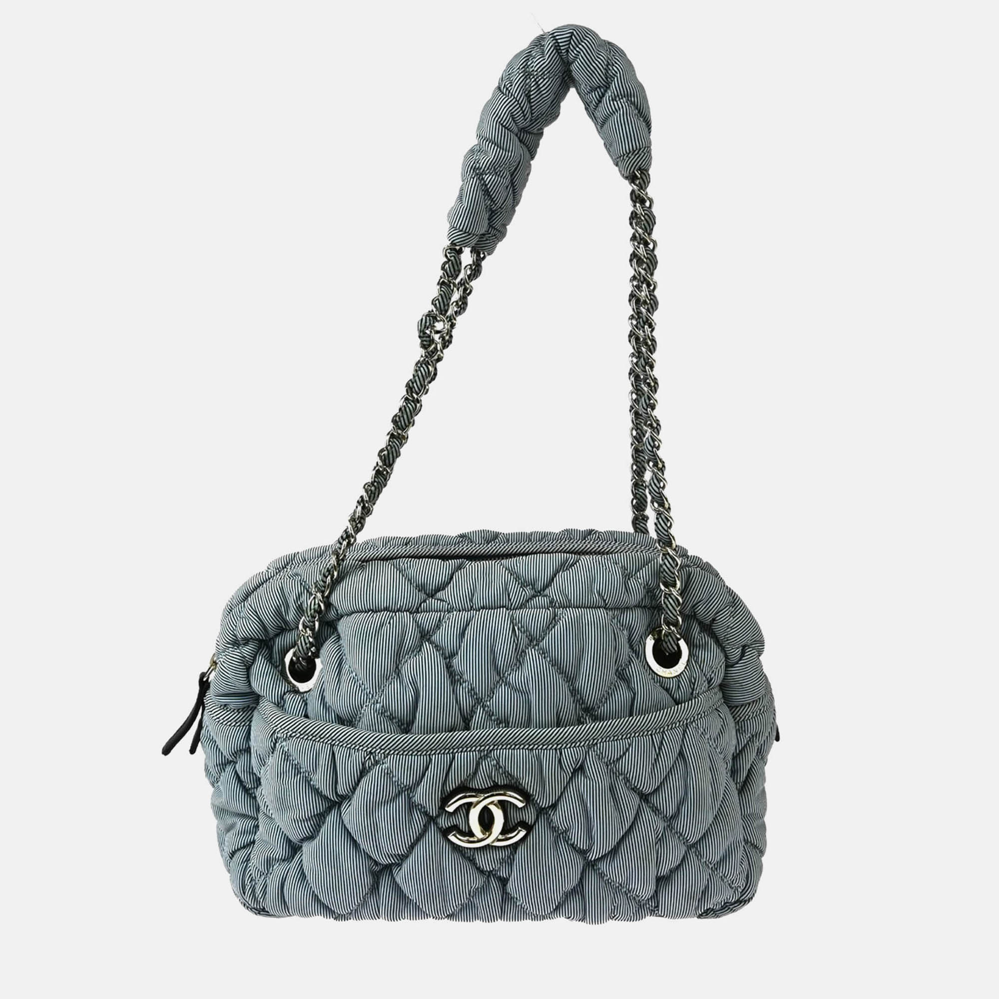 

Chanel Blue Nylon Chain Shoulder Bag