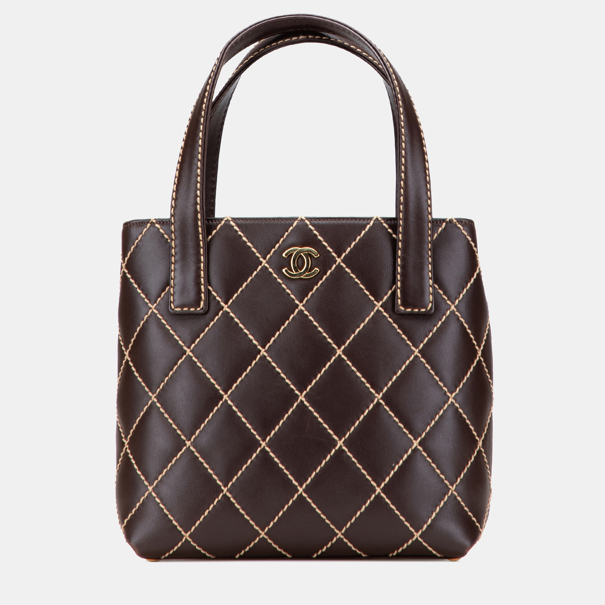 

Chanel Brown Small CC Calfskin Surpique Tote