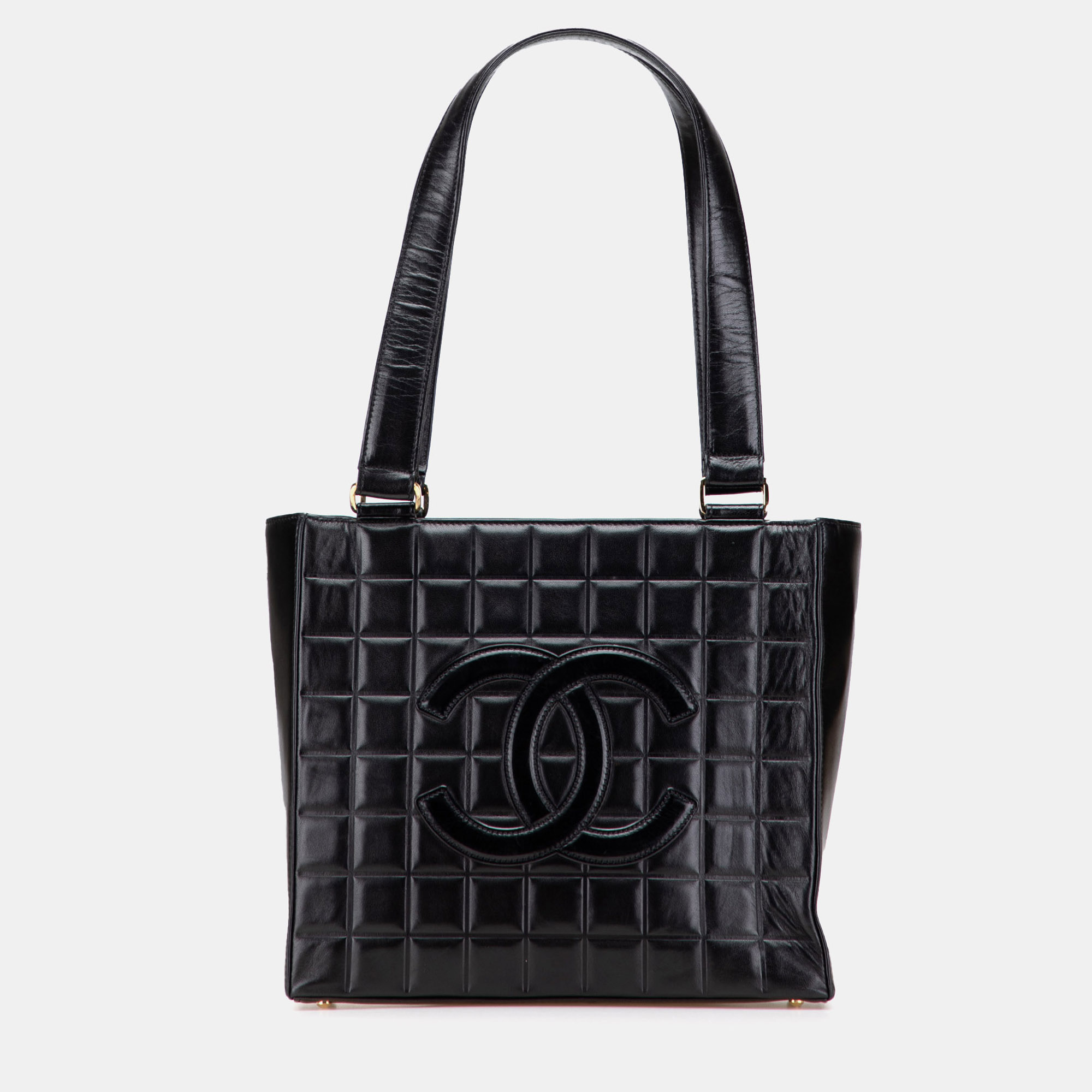 Pre-owned Chanel Black Cc Chocolate Bar Lambskin Tote