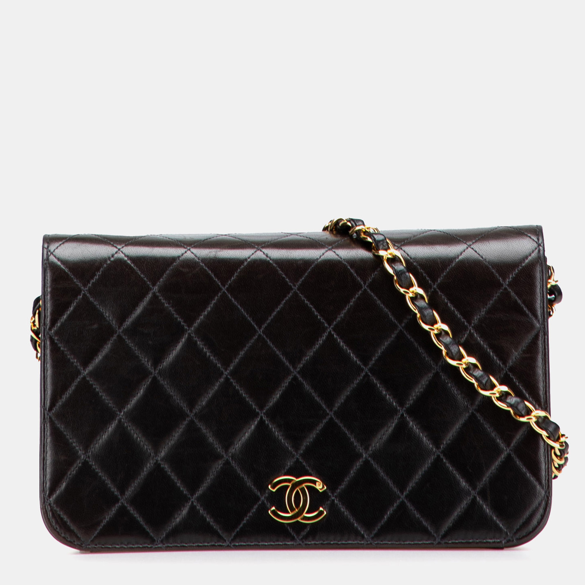 

Chanel Black CC Quilted Lambskin Full Single Flap