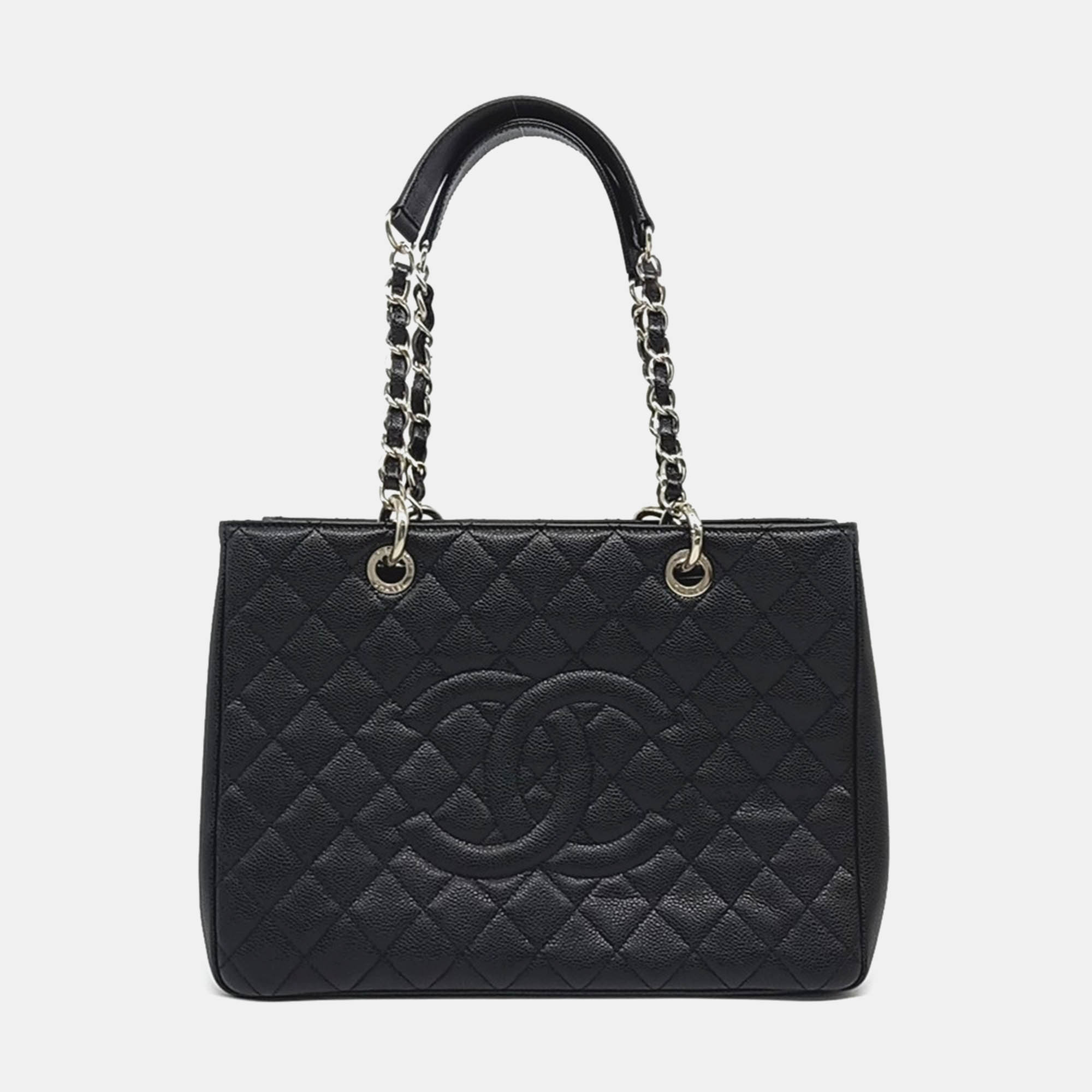 

Chanel Black Leather Caviar Grand Shopping Bag