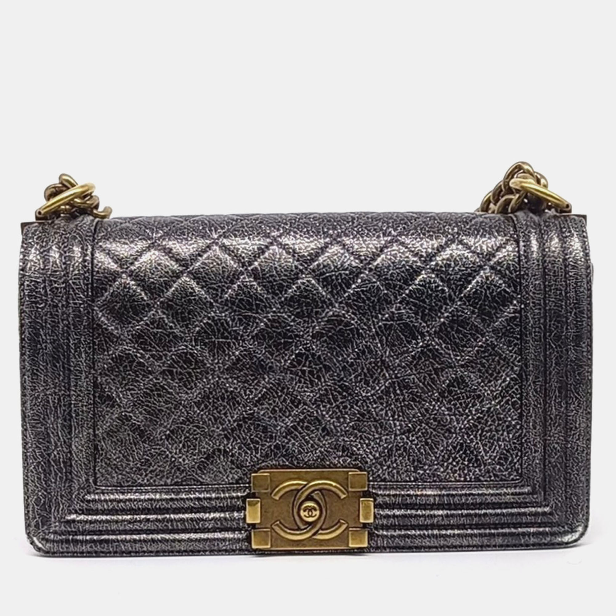 

Chanel Grey Metal Boy Bag Medium