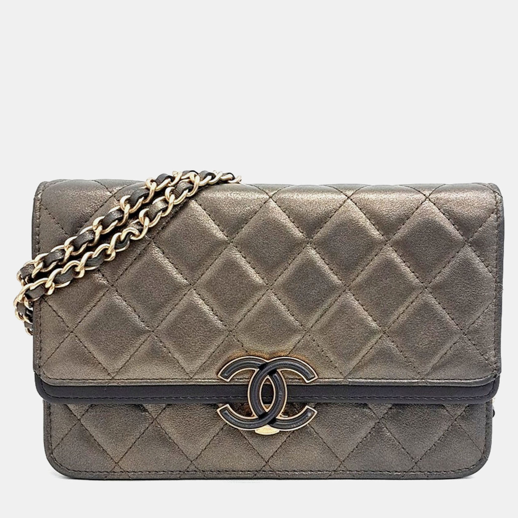 

Chanel Gold Leather WOC Mini Crossbody Bag