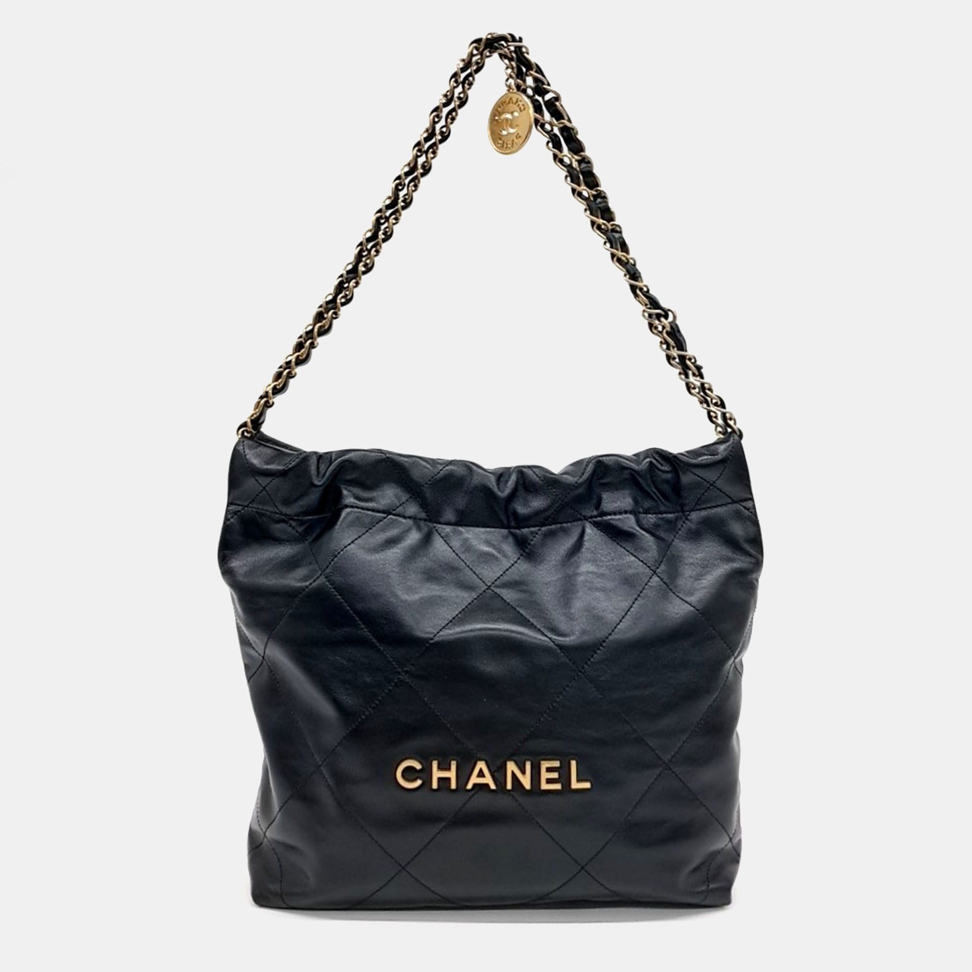

Chanel Black Leather 22 Bag 30