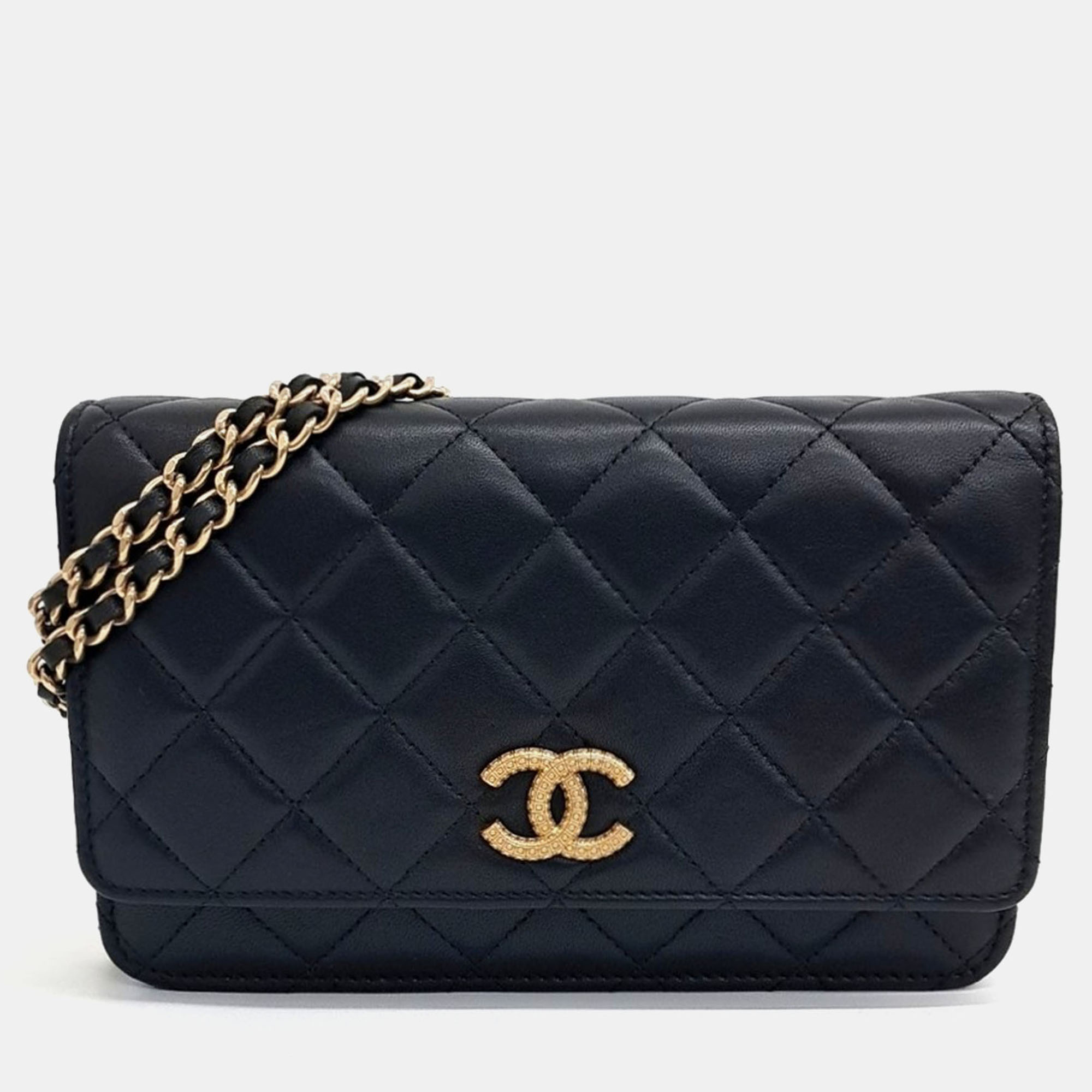 

Chanel Black Leather Lambskin WOC Mini Crossbody Bag