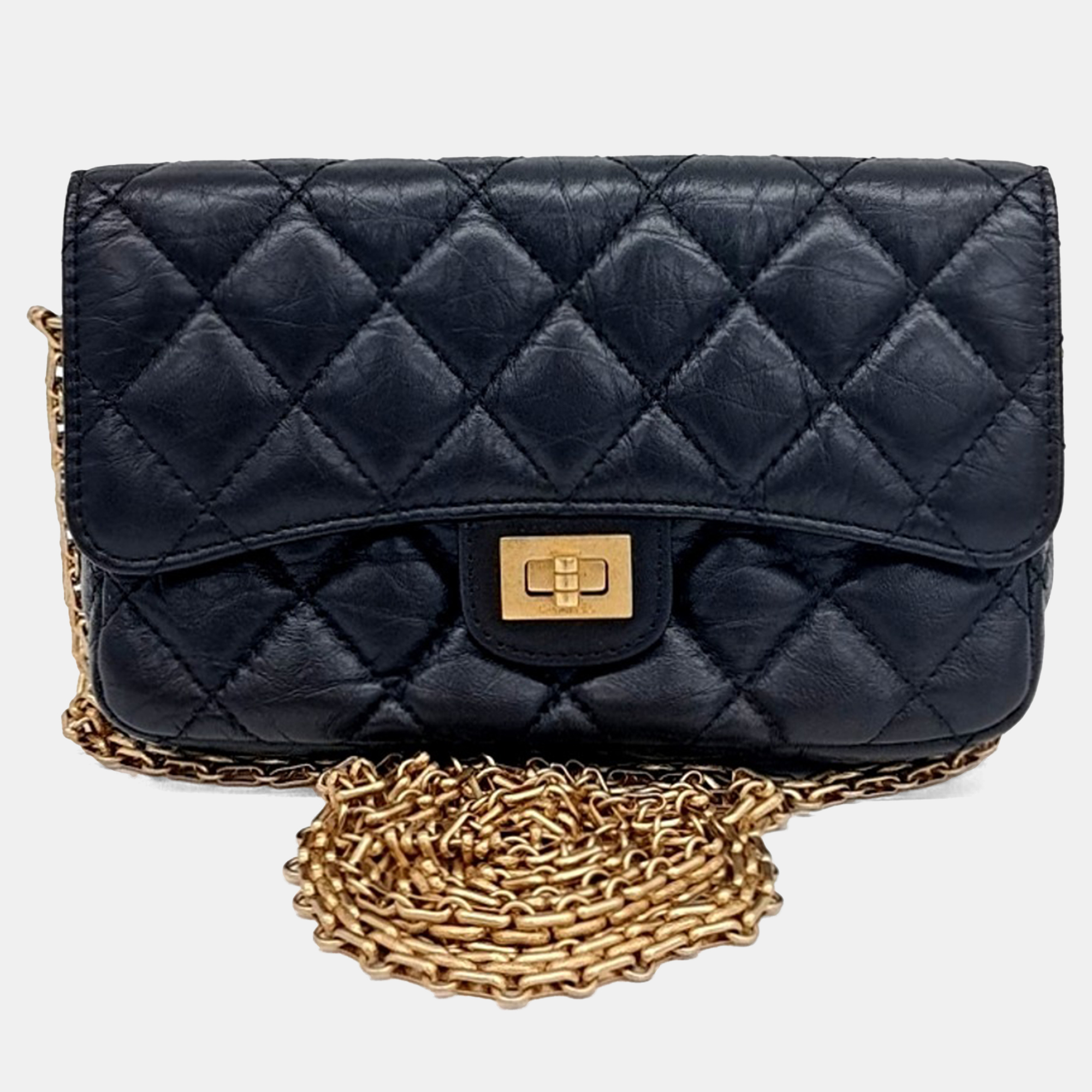 

2.55 Vintage Double Phone Horn Crossbody Bag, Black